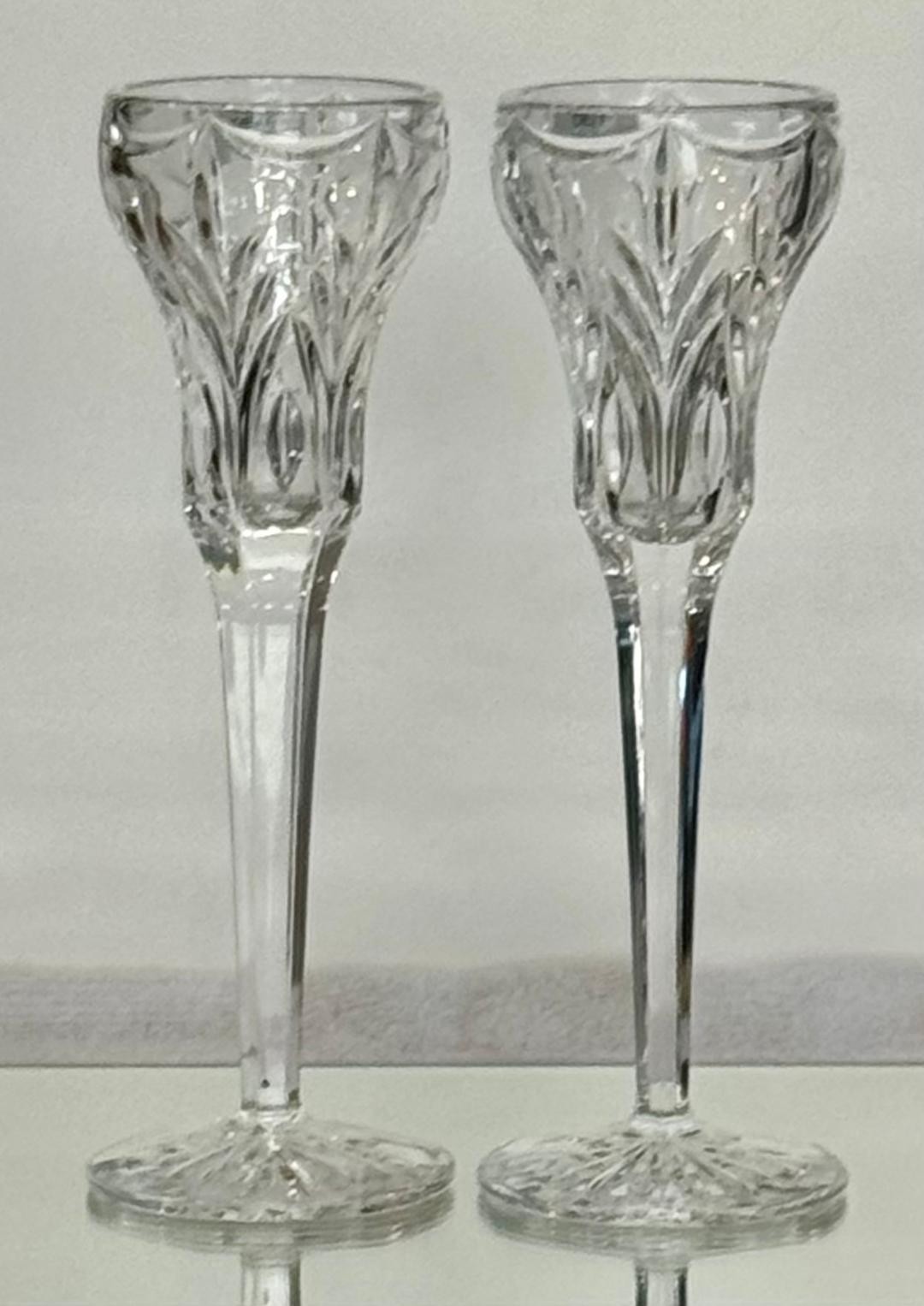 Marquis by Waterford Canterbury Cut Crystal Candle Holders Set of 2 NEW WT