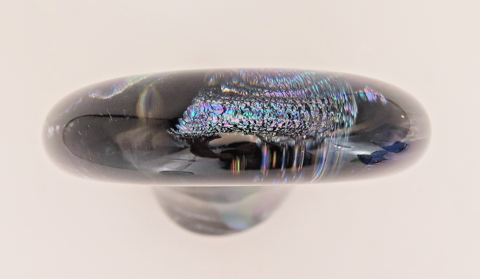 Scott Hartley Art Glass Sculpture Dichroic Peacock Feather Artist Signed 14.5″H