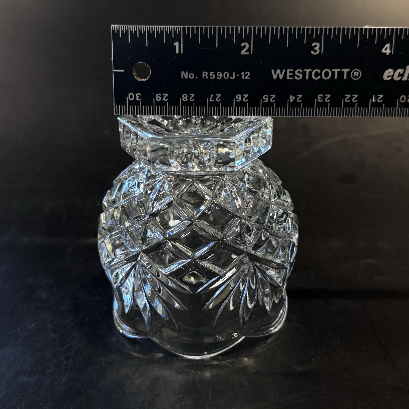 Noritake Retired Hampton Hall Crystal Votive Pedestal Candle Holder Starburst