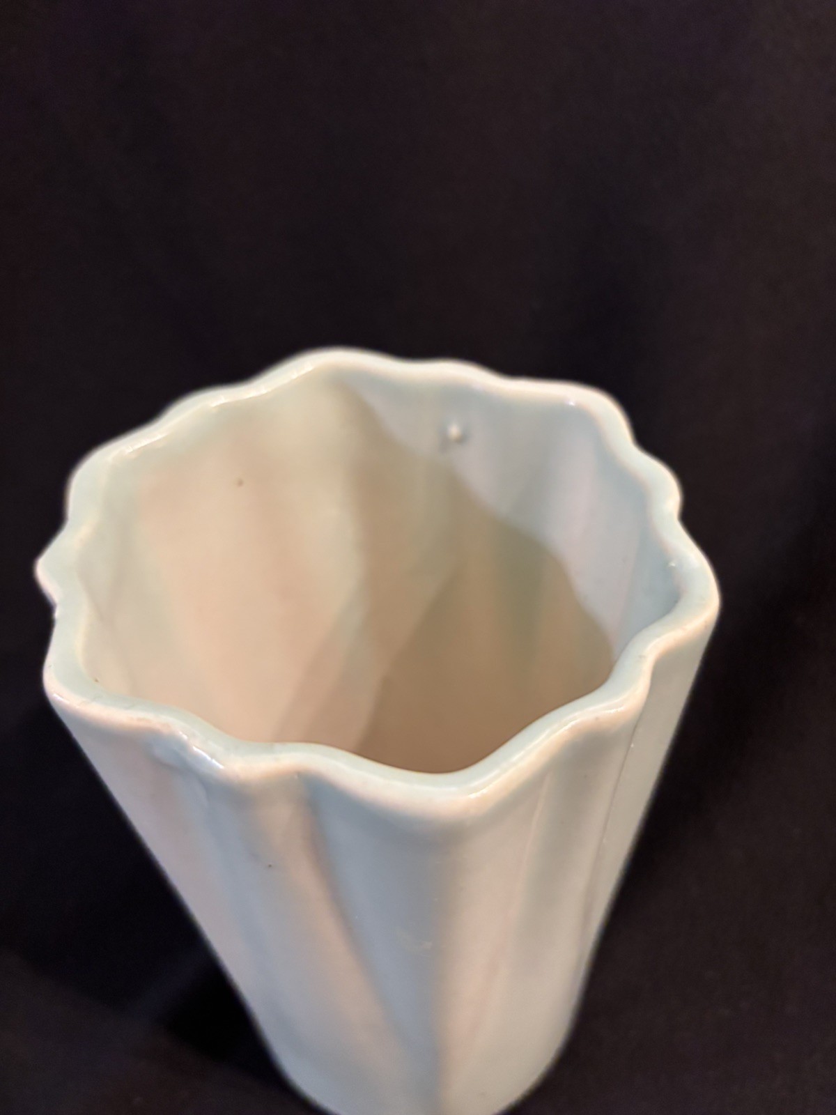 Vintage vase-turquoise glaze-6″ tall-3 1/2″diameter-possibly Brush McCoy