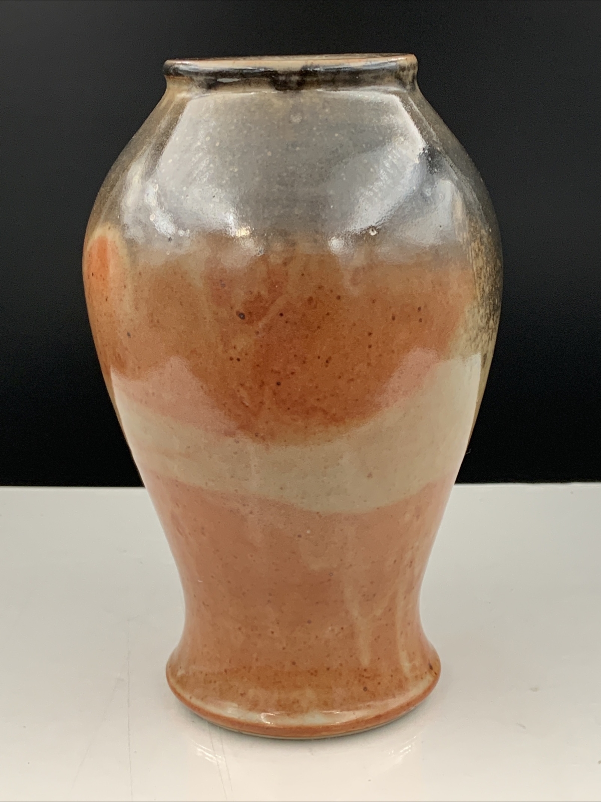8 Inch Art Pottery Vase Signed by Artist Handcrafted Earth Tone