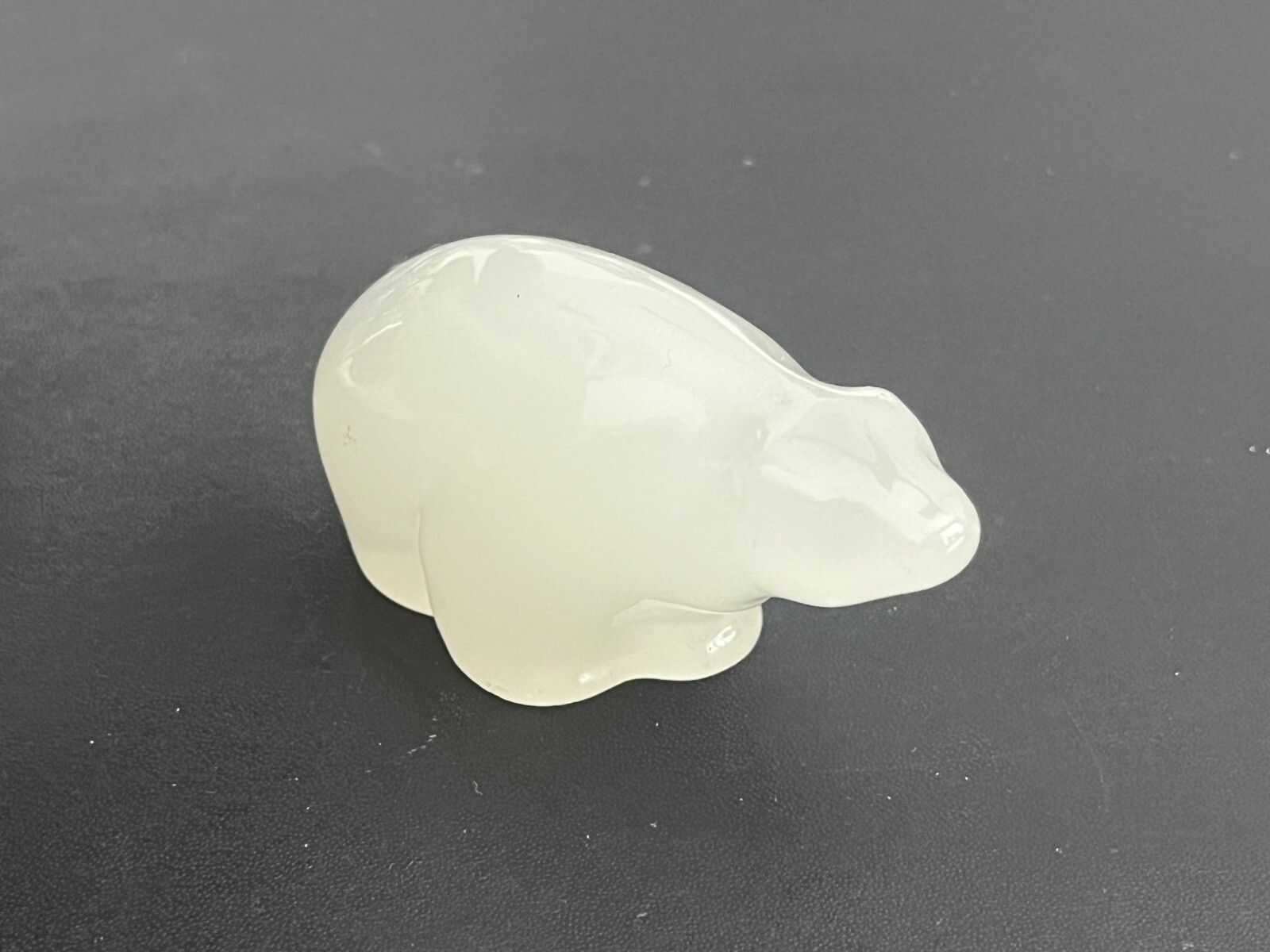 Mid century Hadeland Norway opaline art glass polar bear Willy Johansson