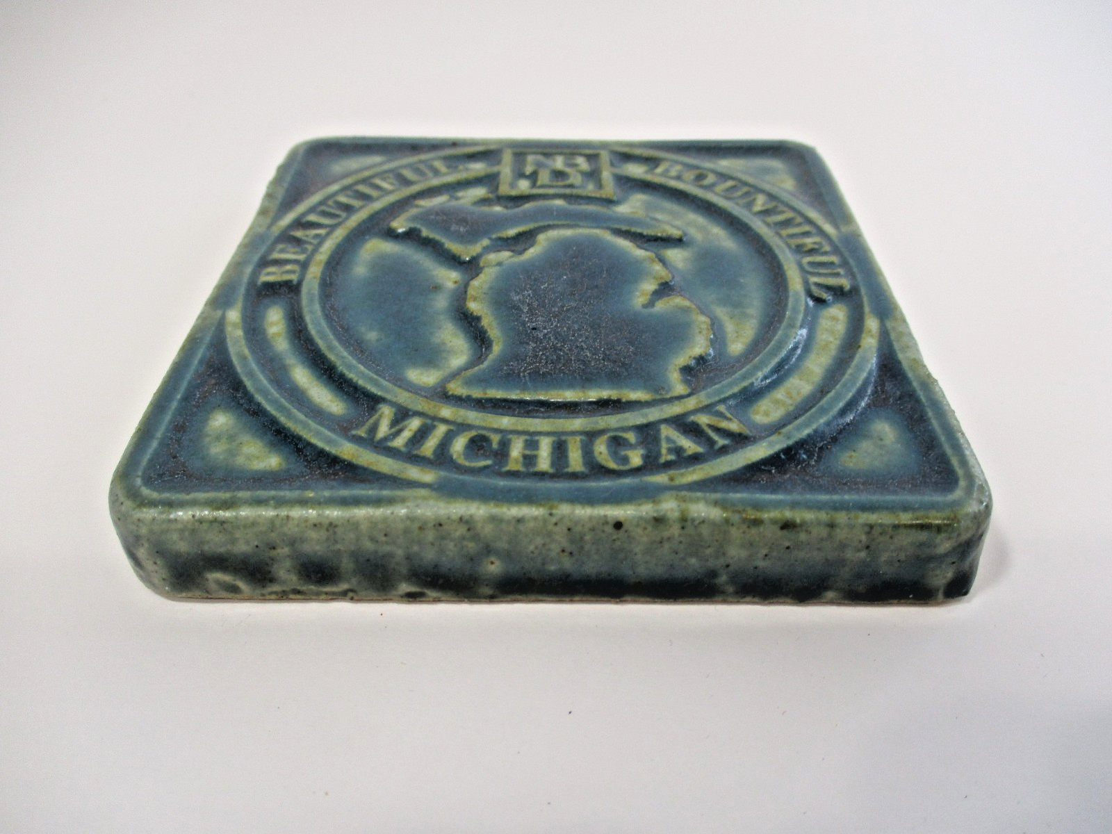 Pewabic Pottery Detroit Michigan Turquoise Beautiful Bountiful Michigan 1998 NBD