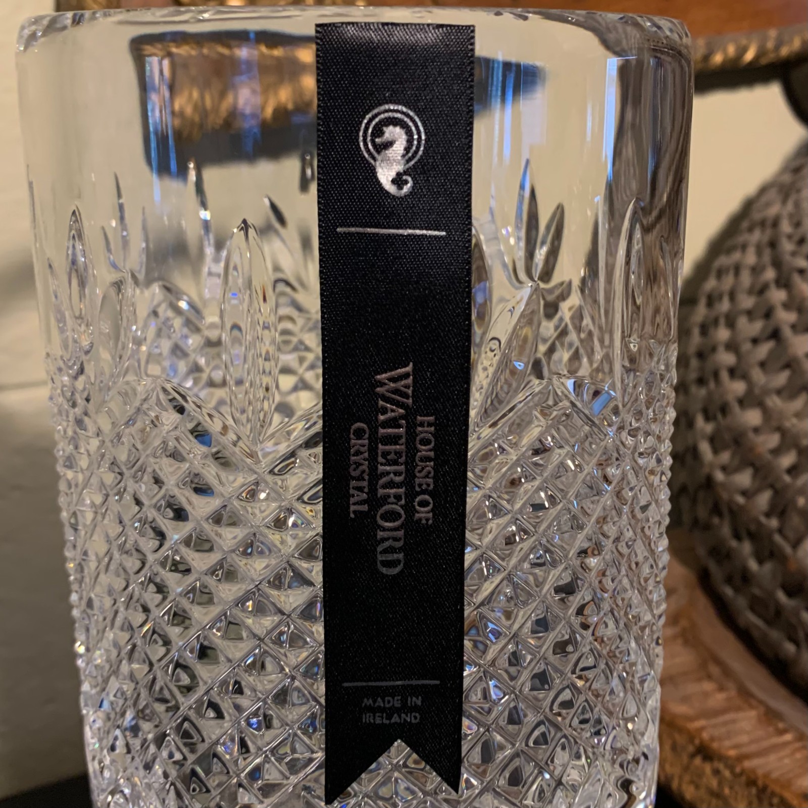 RARE House of Waterford Crystal 14 1/2″ Lidded Urn or Jar Ireland – Excellent