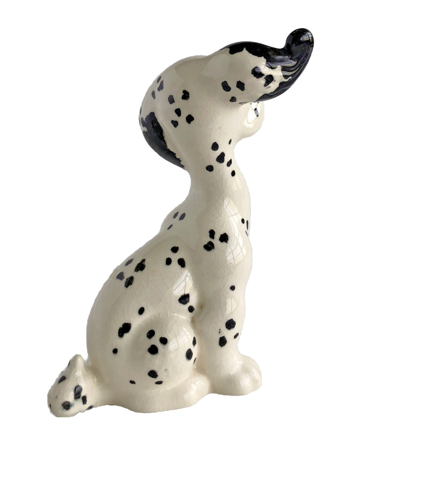 Beswick Puppit Dog #1002 White & Black Gloss 4 3/4” 12.1cm 1944-1969 Vintage