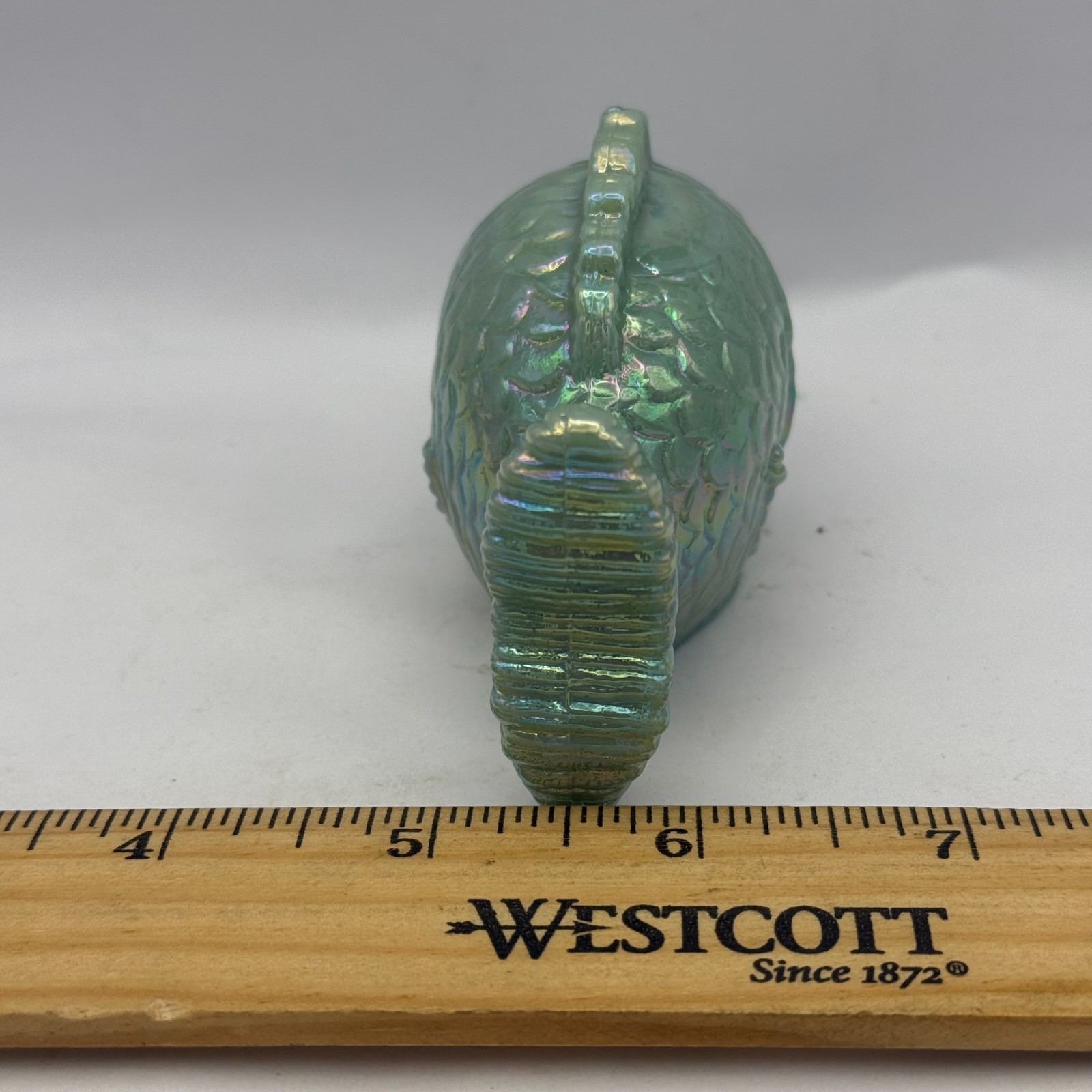 Vintage Guernsey Carnival Glass Fish Harold Bennett Seafoam Green Paperweight UV