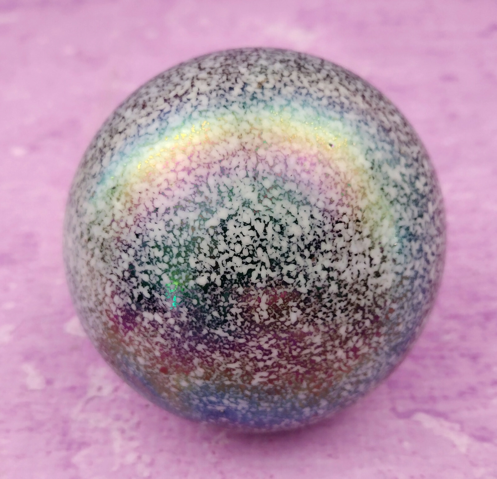 Tom St. Clair Paperweight Signed Studio Art Glass Vintage Iridescent Rainbow 3in