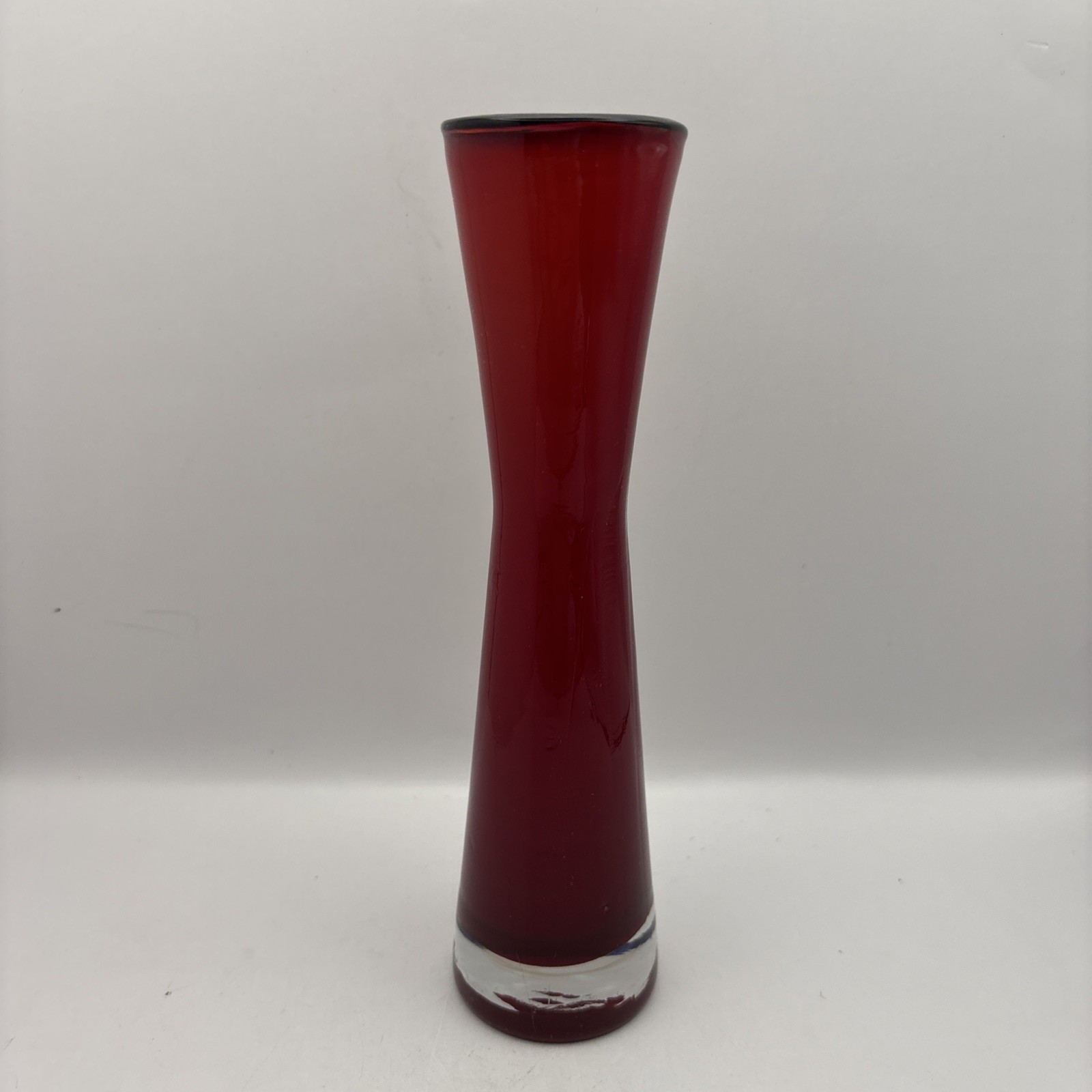 Modern ‘High Waisted’ Handblown Vase Abstract 8 Inch