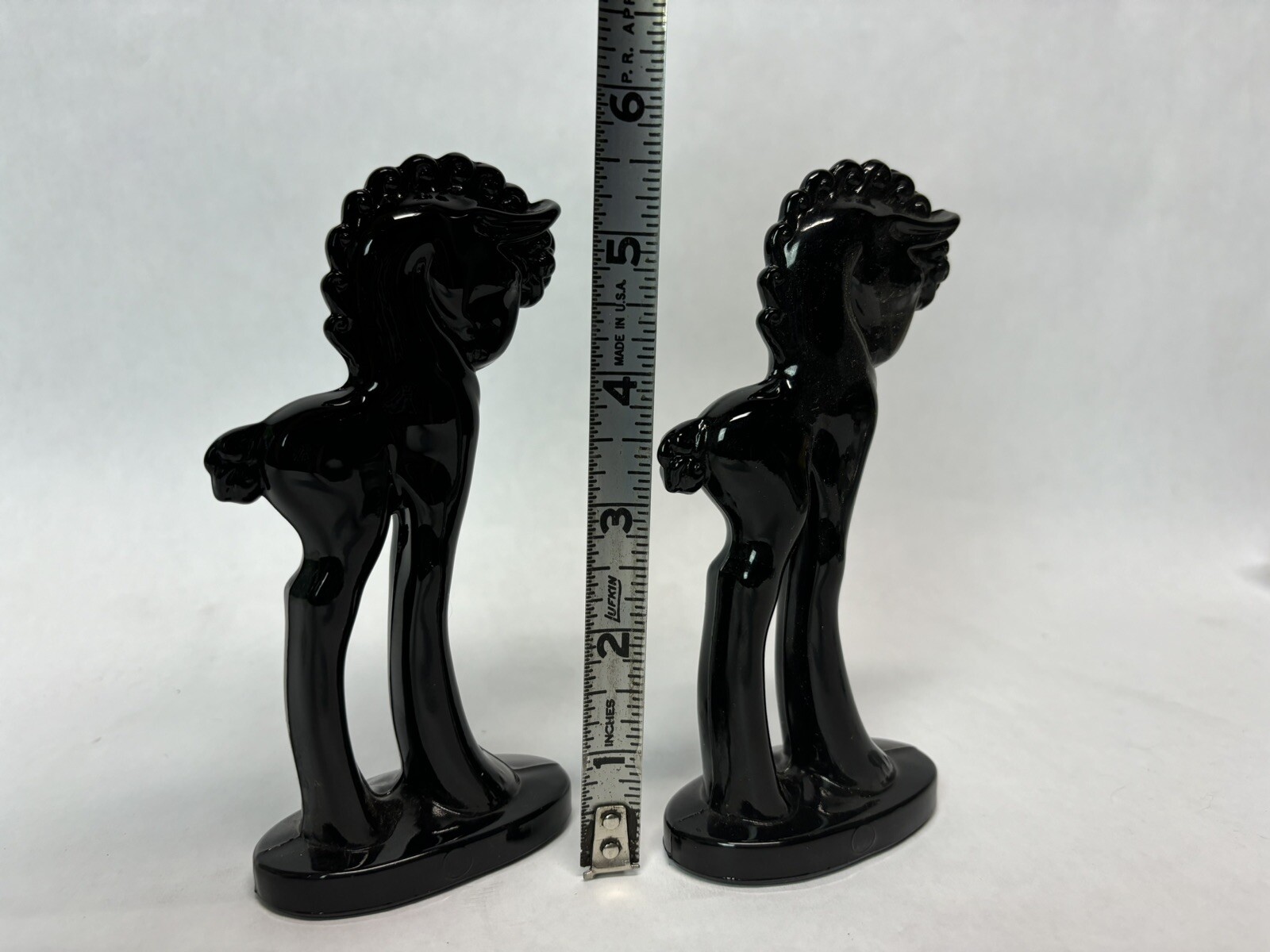 Mosser Glass Trojan Horse Pair in Black RETIRED Cambridge, Ohio
