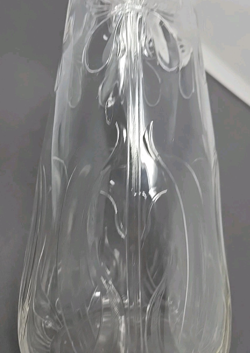 Antique Stourbridge Stevens & Williams Rock Crystal Glass Floral Vase 11 3/4