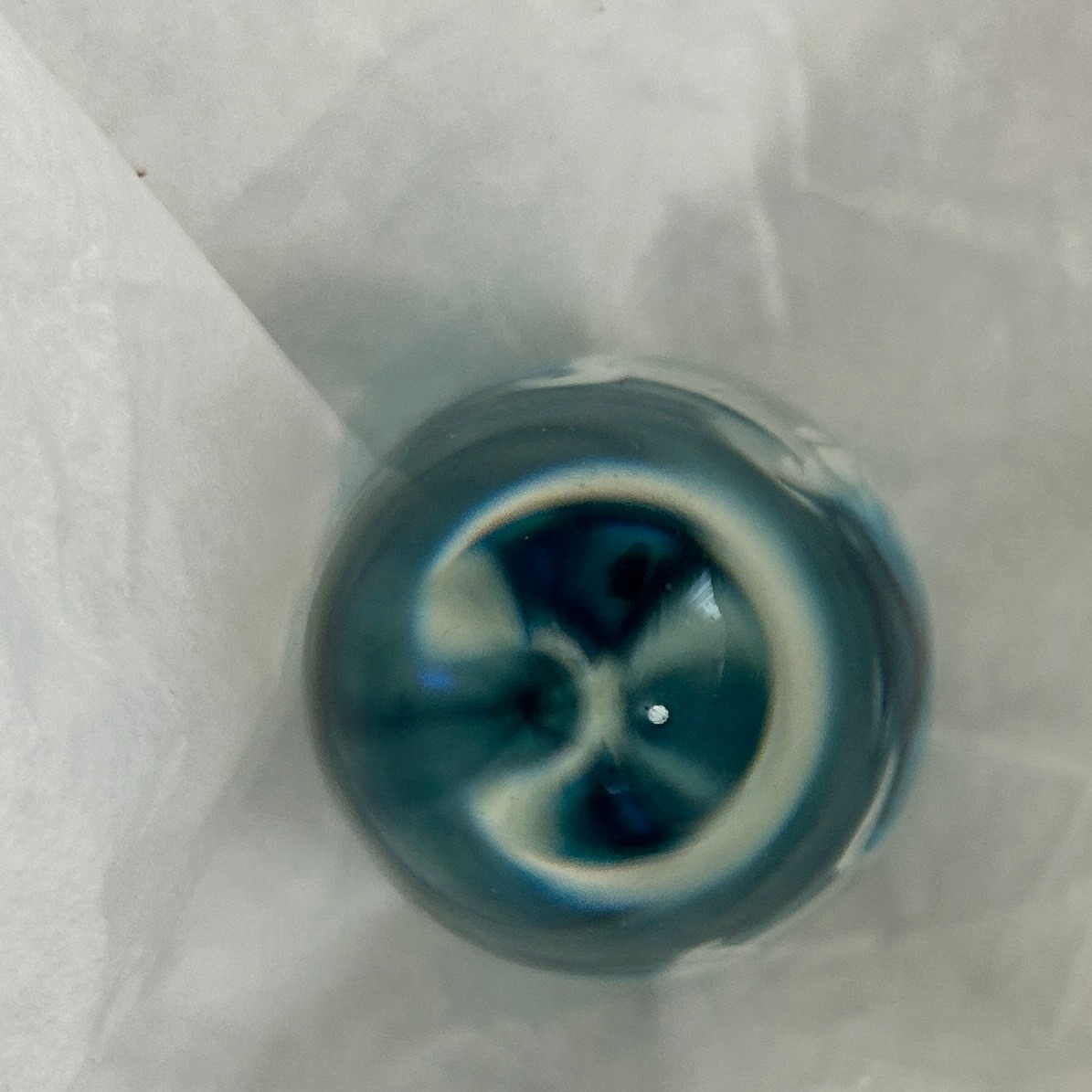 Glass Easter Egg Paperweight, Hand Blown, Signed MSH 88
