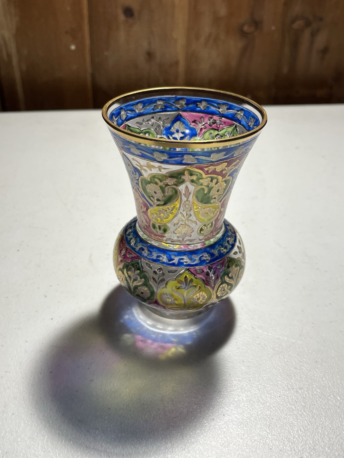 Indian Inspired German Fritz Heckert ‘Jodhpur’ Glass Vase – 1880’s Roughly 5”