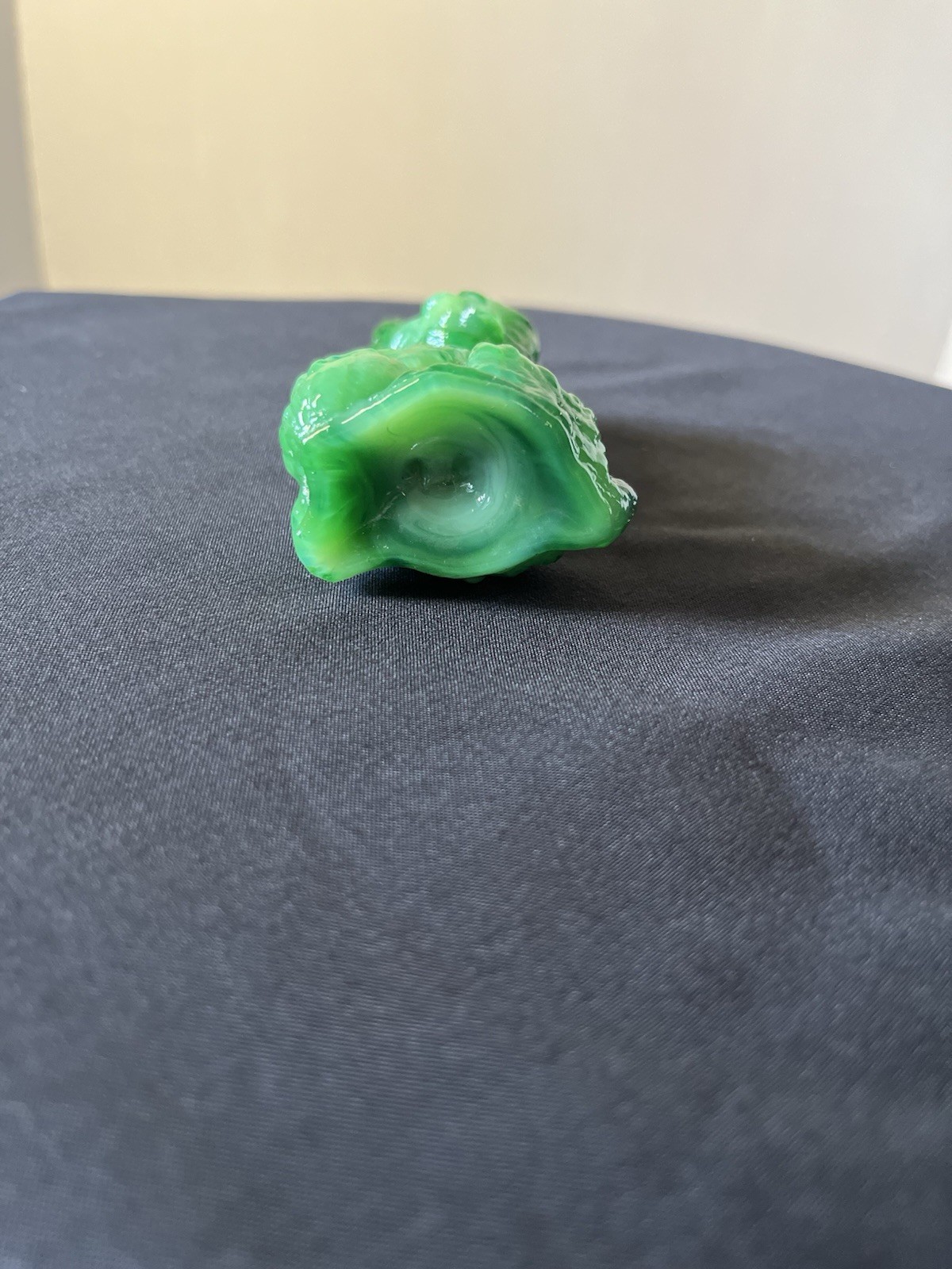 Uranium Green Slag Skippy The Dog Stamped Boyd 3.5” Tall 2” Across