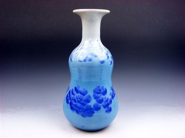 10.75 Inches Chinese Crystalline Glazed Heavy Porcelain Gourd Vase #06061707