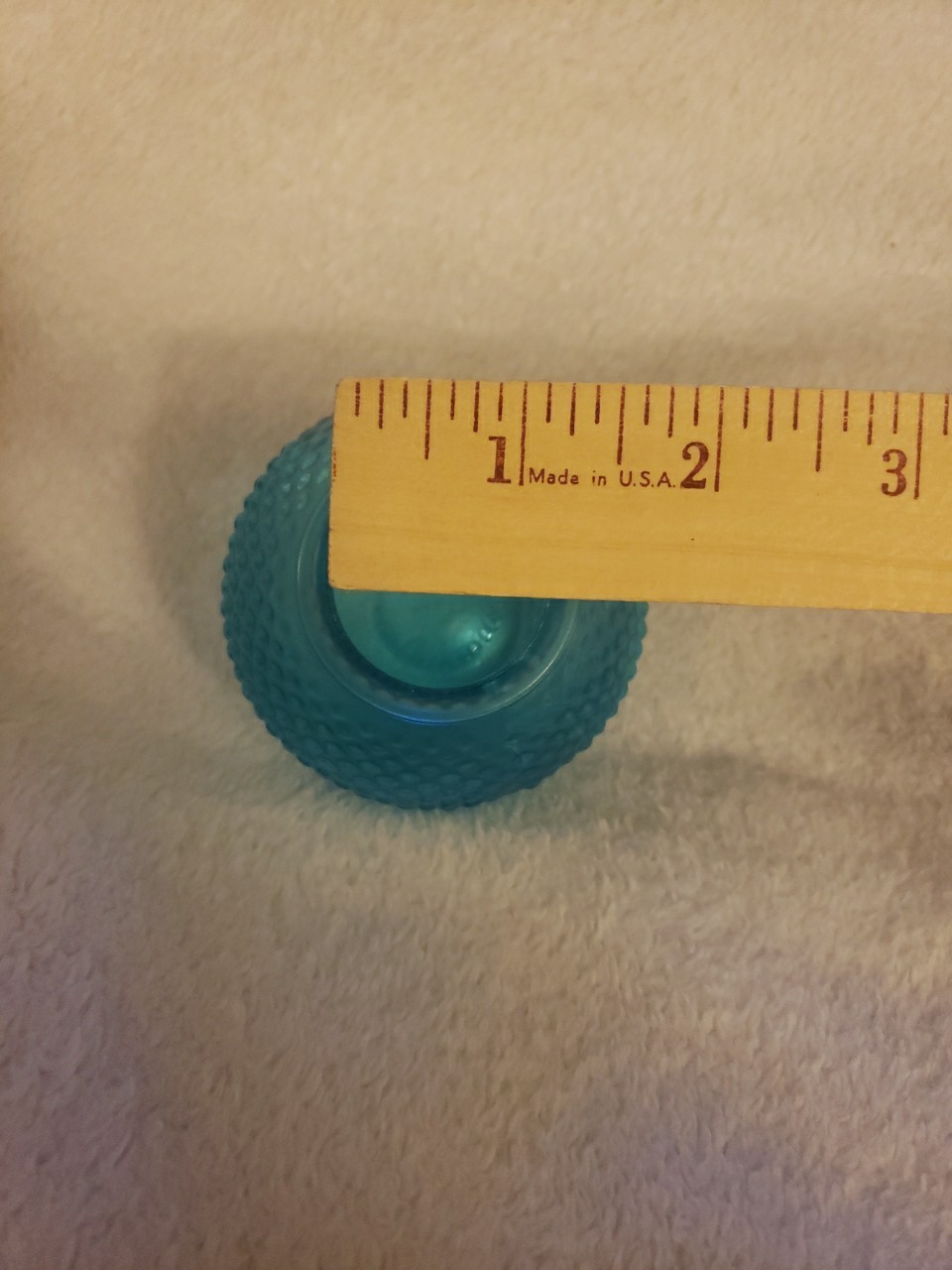 Vintage Round Aqua Blue/ Turquoise Hobnail Pressed Glass Bud Vase 3″inches Tall