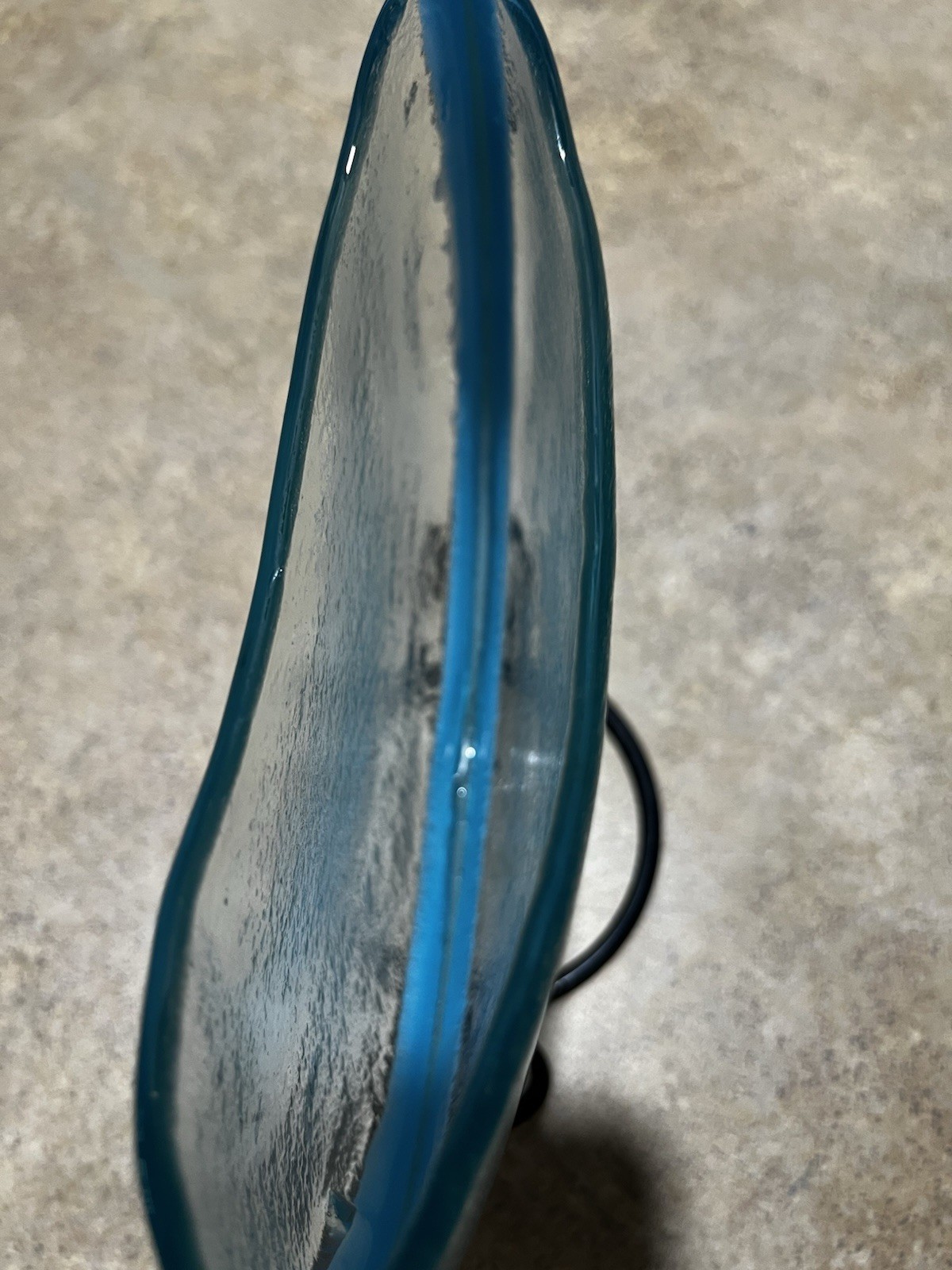 MCM Mark Hines Designer Style Standing Vase Crescent Half Moon Black Base Teal