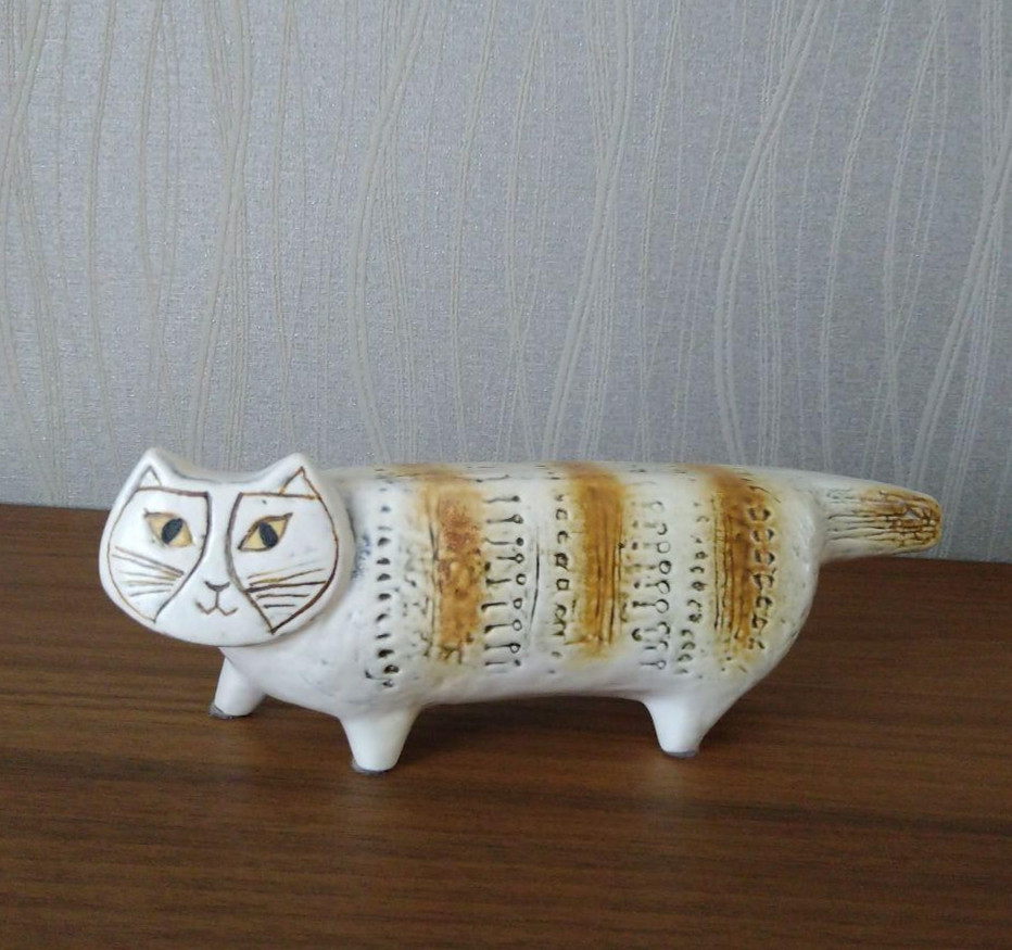 Lisa Larson Max Figure Cat Pottery Ornament W26cm/W10.2in Handmade MINT
