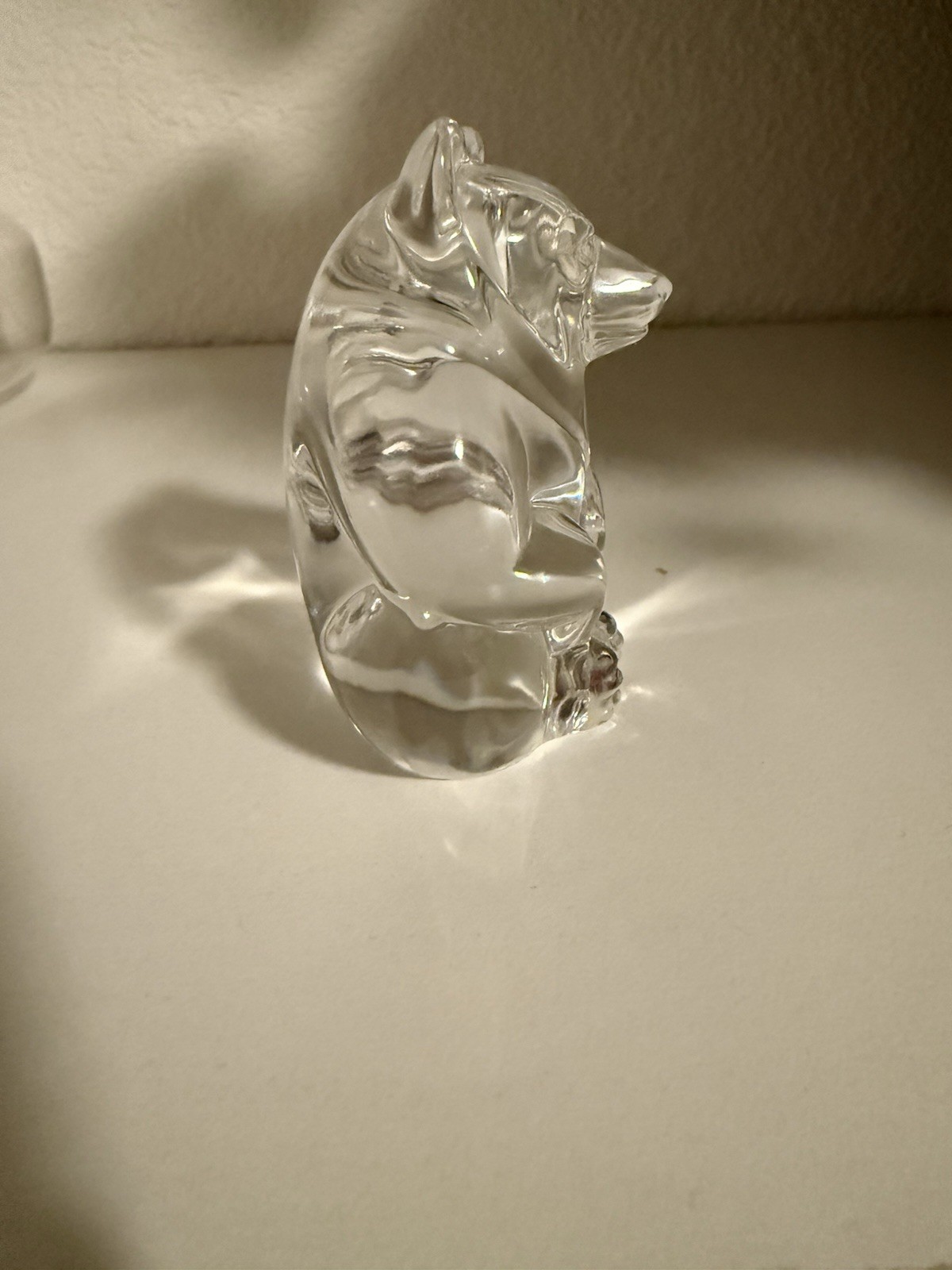 Vintage Steuben Crystal Seated Bear figurine 2.5” Signed Steuben w/ LDA