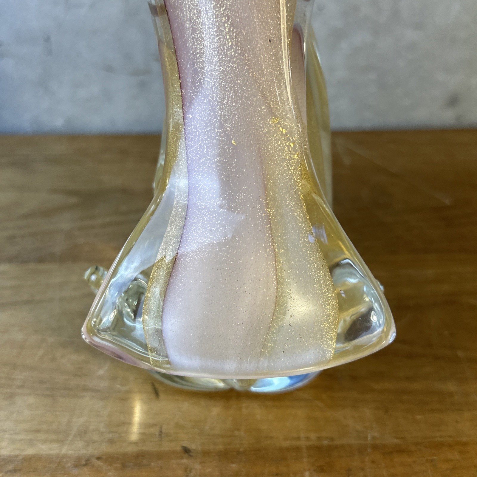MURANO Glass Toucan Bird 12″ Italy Pink with gold flakes