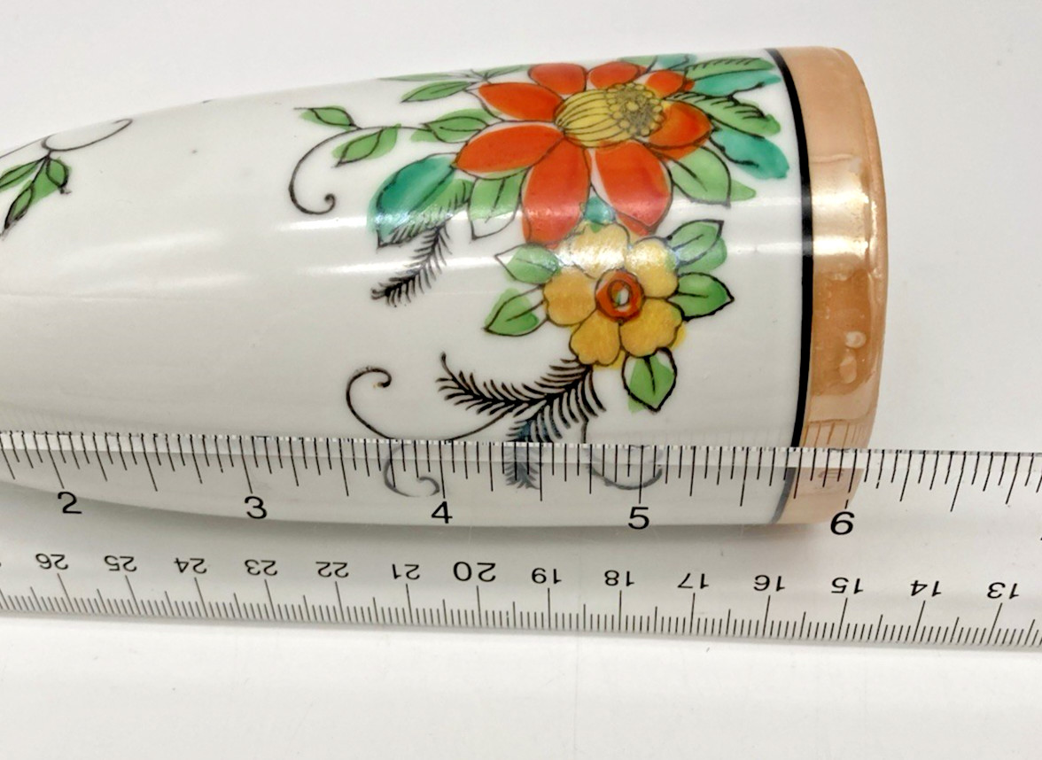 Vintage (Lot of 2) 6.5″ Japan Lusterware Wall Pockets Hand Painted Flowers
