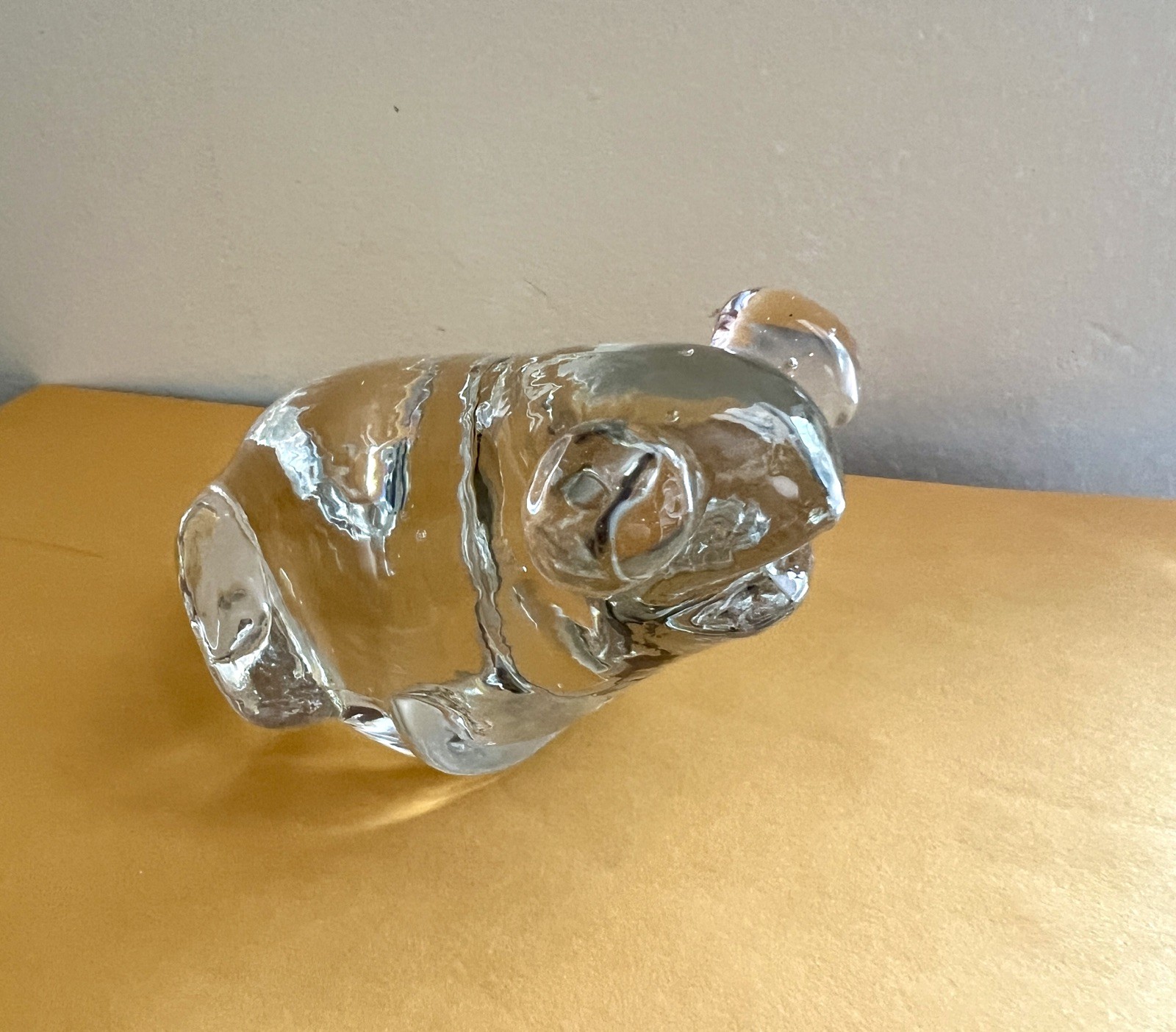 Unbranded Vintage Art Clear Glass Frog Figurine Paperweight 2.25” Tall