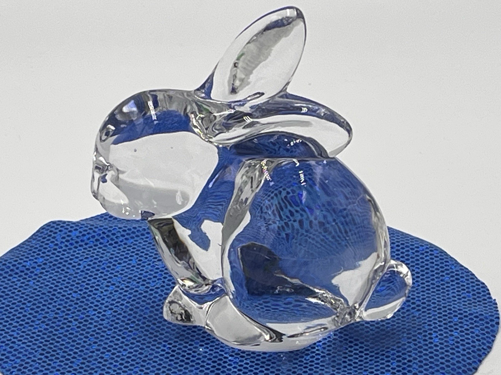 Vintage Solid Art Glass Bunny Rabbit Paper Weight Figure Easter