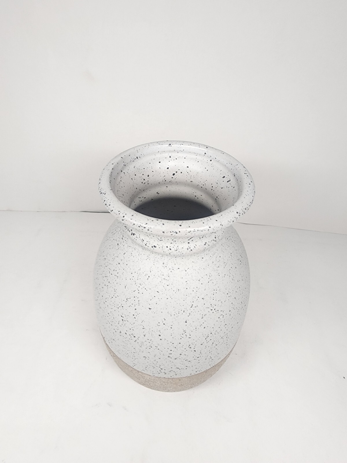 art pottery vase speckle White And Beige NEW Rough Textured Surface