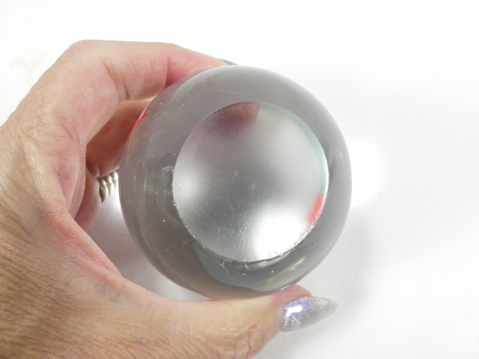 Vintage Clear with Red Fish Paperweight