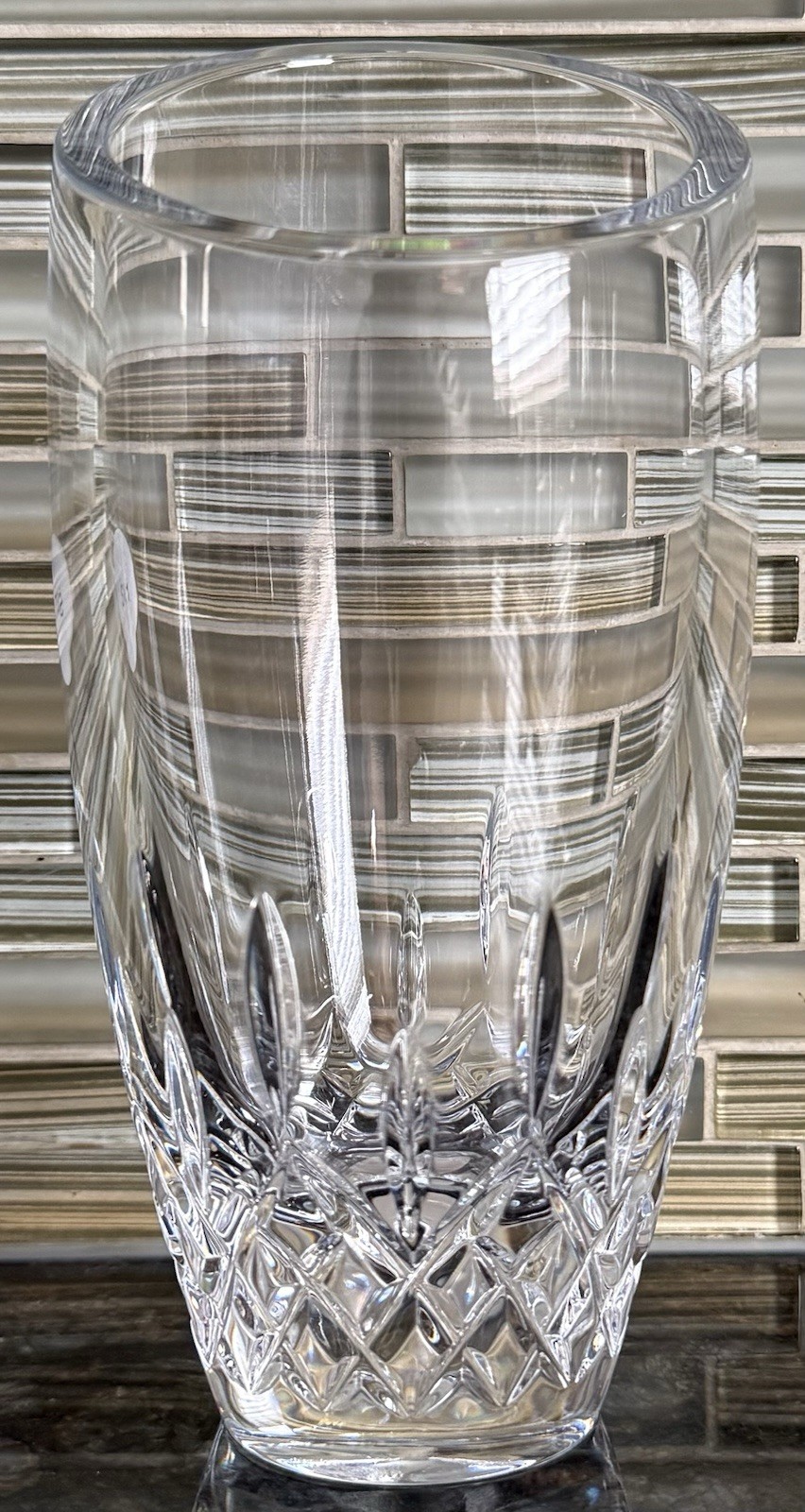 Vintage Waterford Crystal LISMORE ESSENCE 7.5” Angular Vase.
