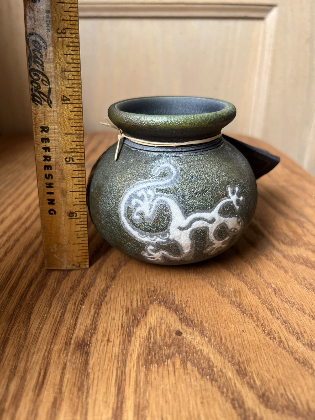 Jeremy Diller Raku Potteryworks🦎 Gecko Lizard Pot Small Iridescent SIGNED NWT