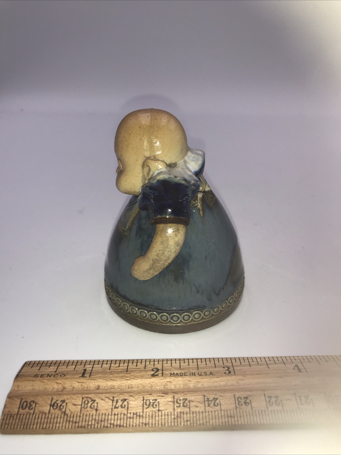 Royal Doulton Lambeth 6985 Suffragette Figural Stoneware Inkwell c1910 Harradine