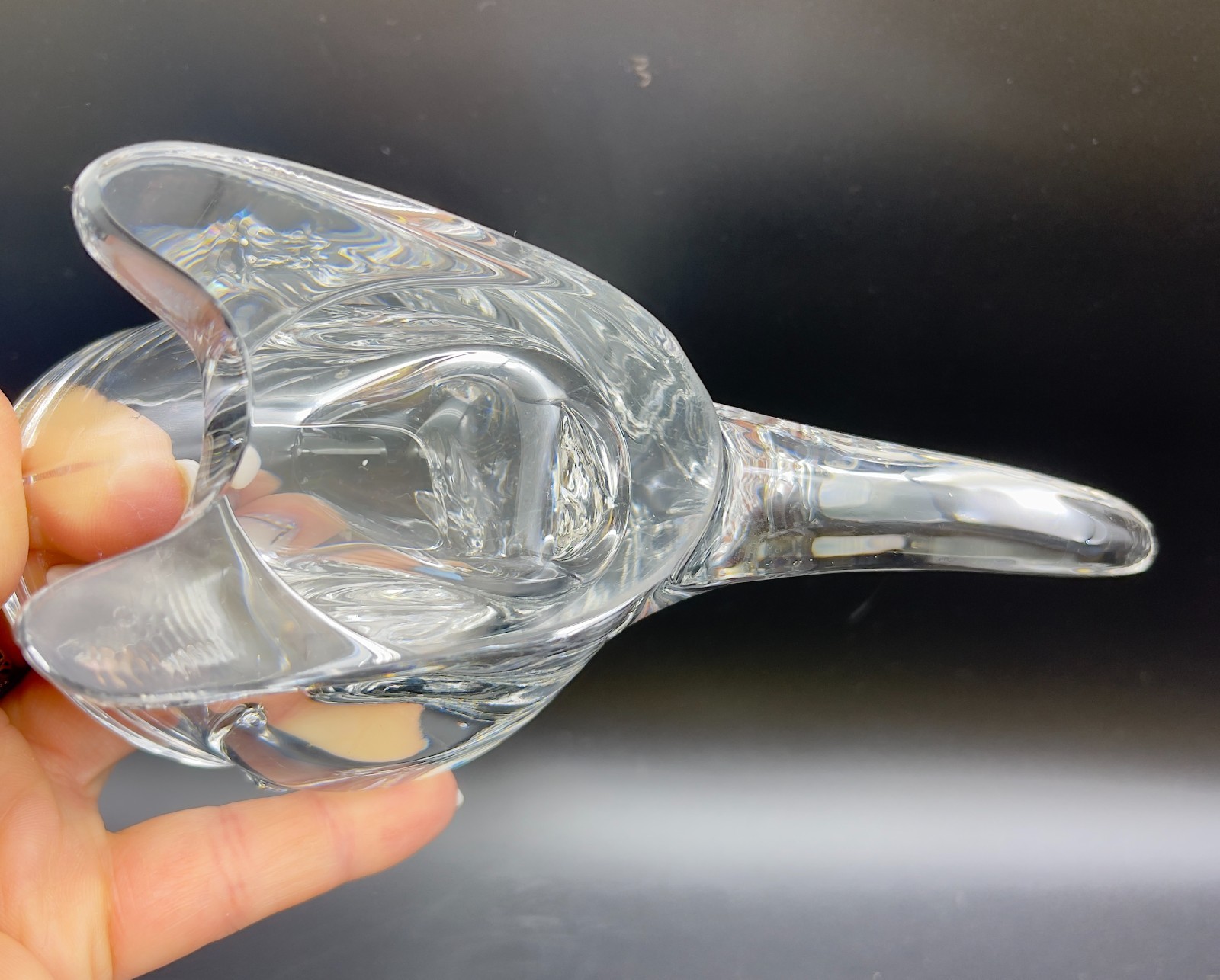 Vintage Sasaki crystal kangaroo planter/candy dish/trinket dish/paperweight.