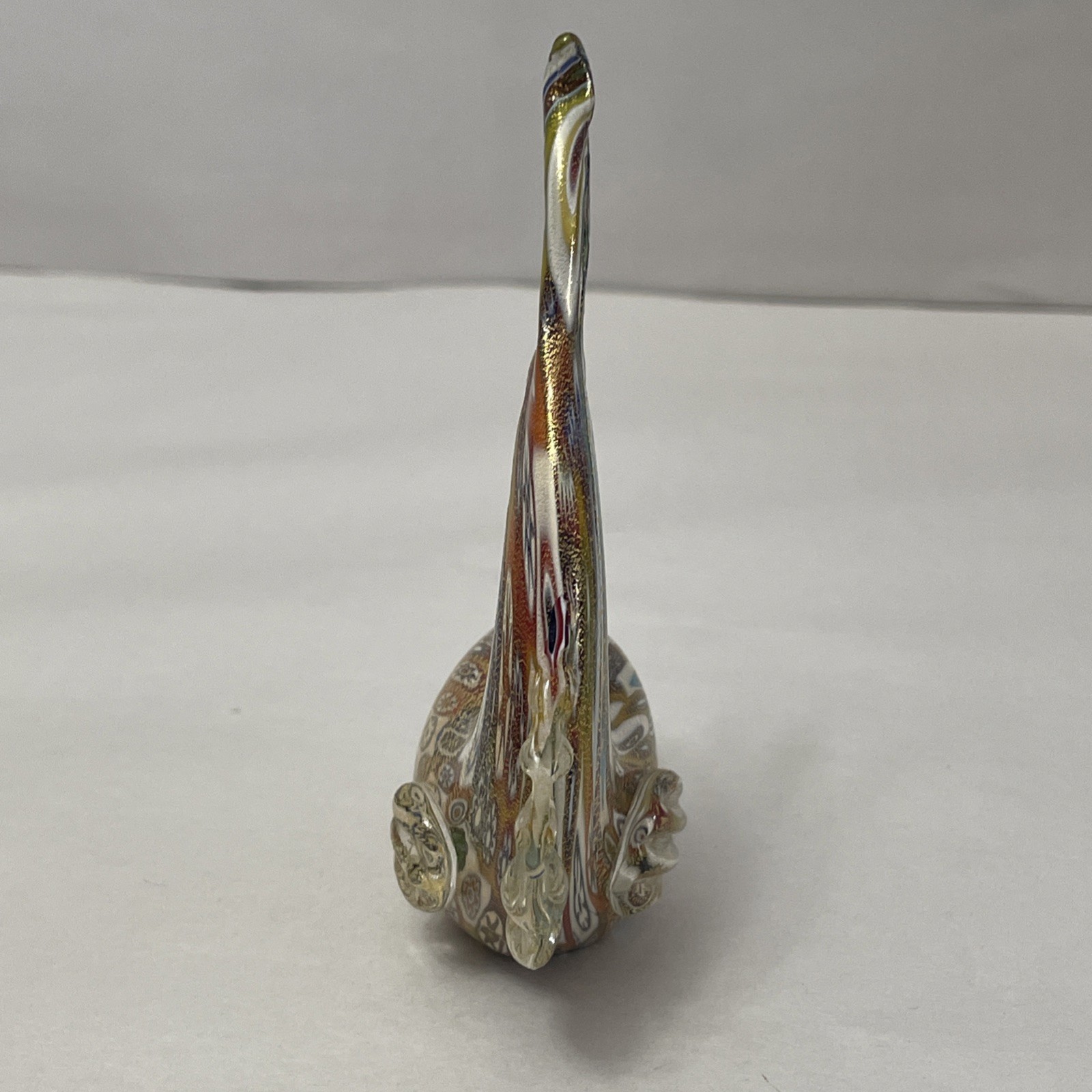 Vintage Murano Millefiori Art Glass Fish Figurine Gold 4.5” Tall /Broken