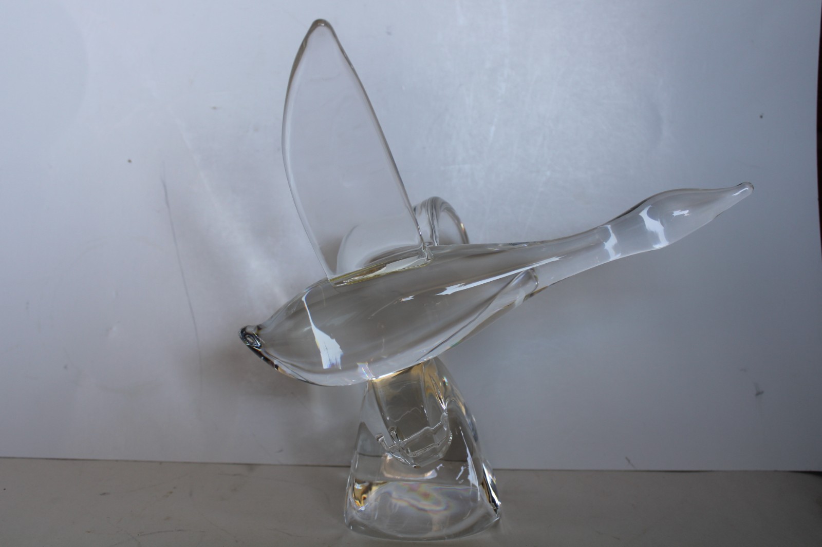 Vtg Steuben Art Glass Lloyd Atkins Water Bird Crystal Sculpture, #8095 (Signed)