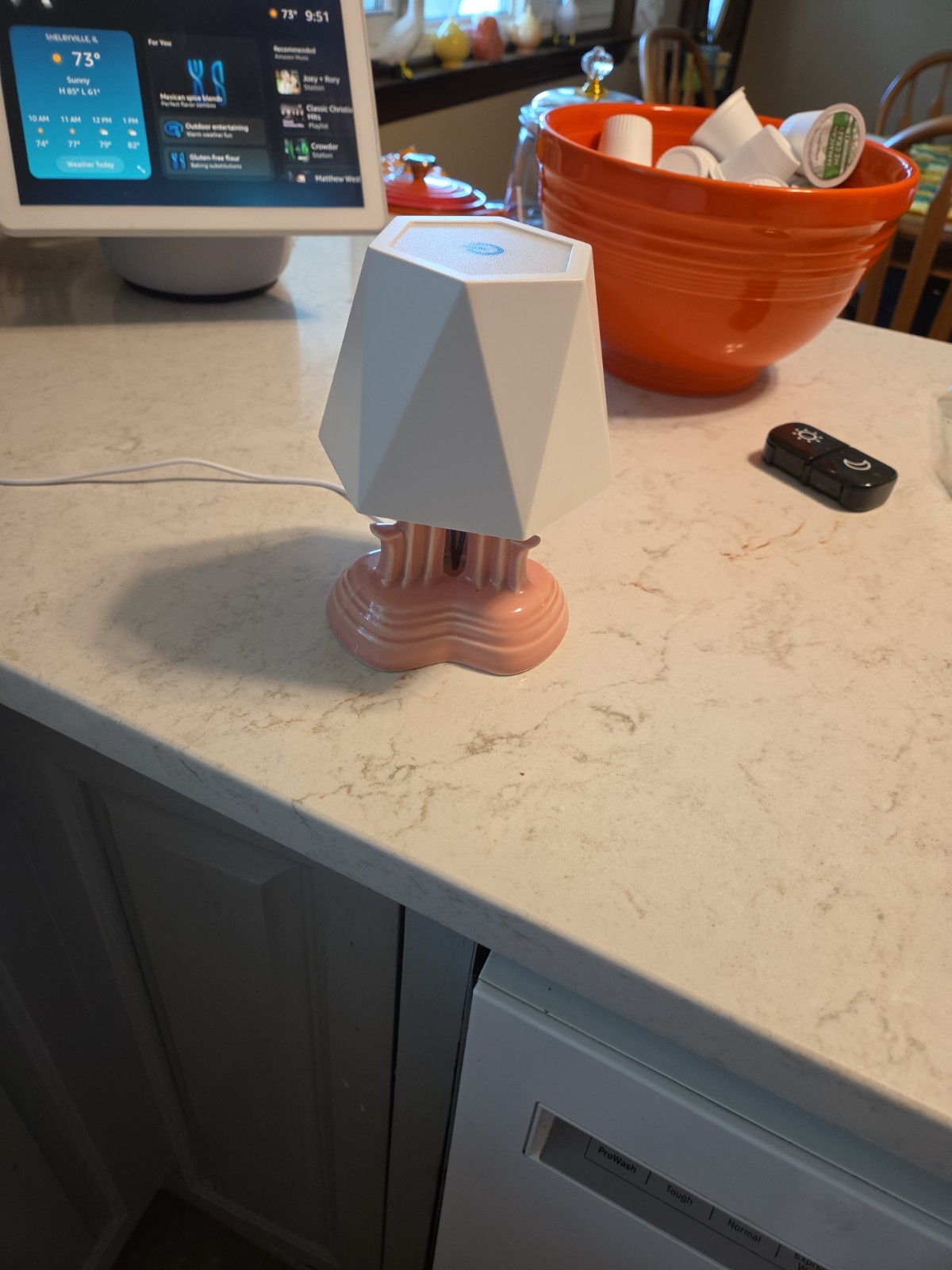Fiestaware Pink TRIPOD CANDLE Holder With Light
