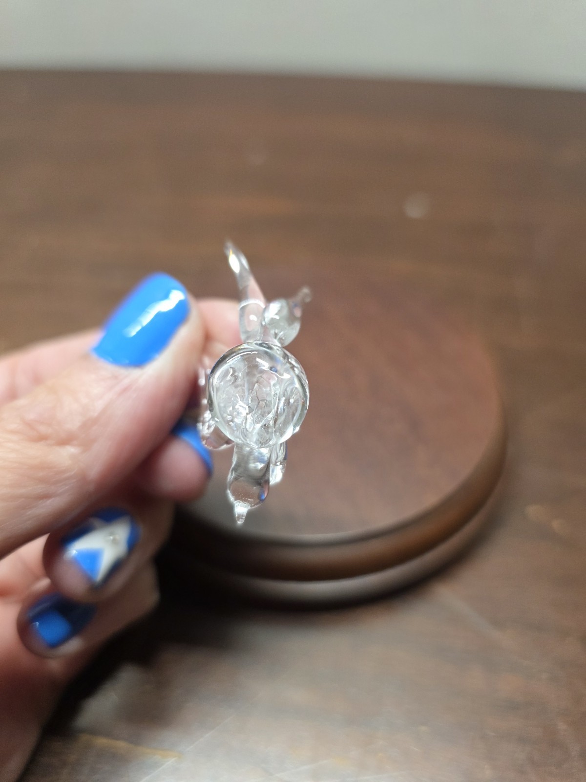 Miniature Clear Art Glass Flying Bird Figurine Mini Decoration