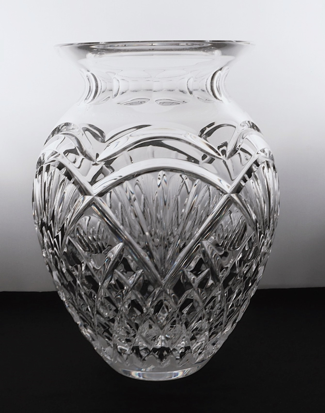 Waterford Crystal Dublin Doors Fan & Diamond Cut Vase -Ireland
