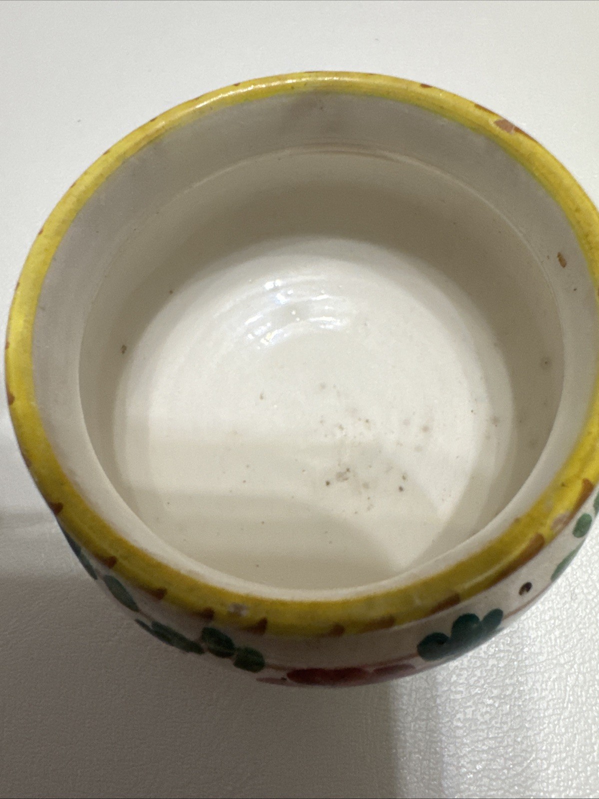 Hand Painted Small Planter/ Trinket Pottery Dish Made In Italy 2.25” X 2”