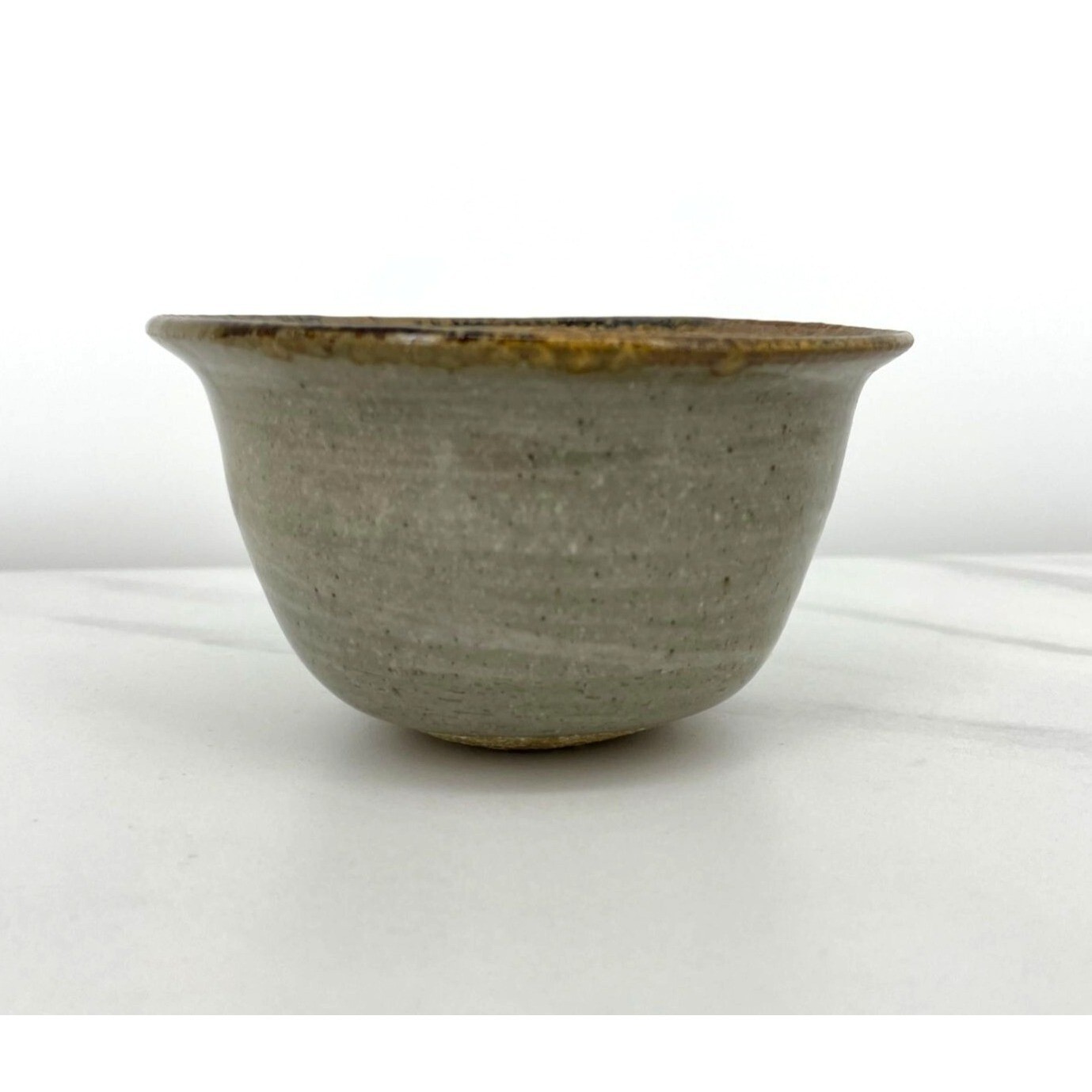 Artisan Handmade Ceramic Pottery Small Flower Bowl Vase With Metal Spike Flower