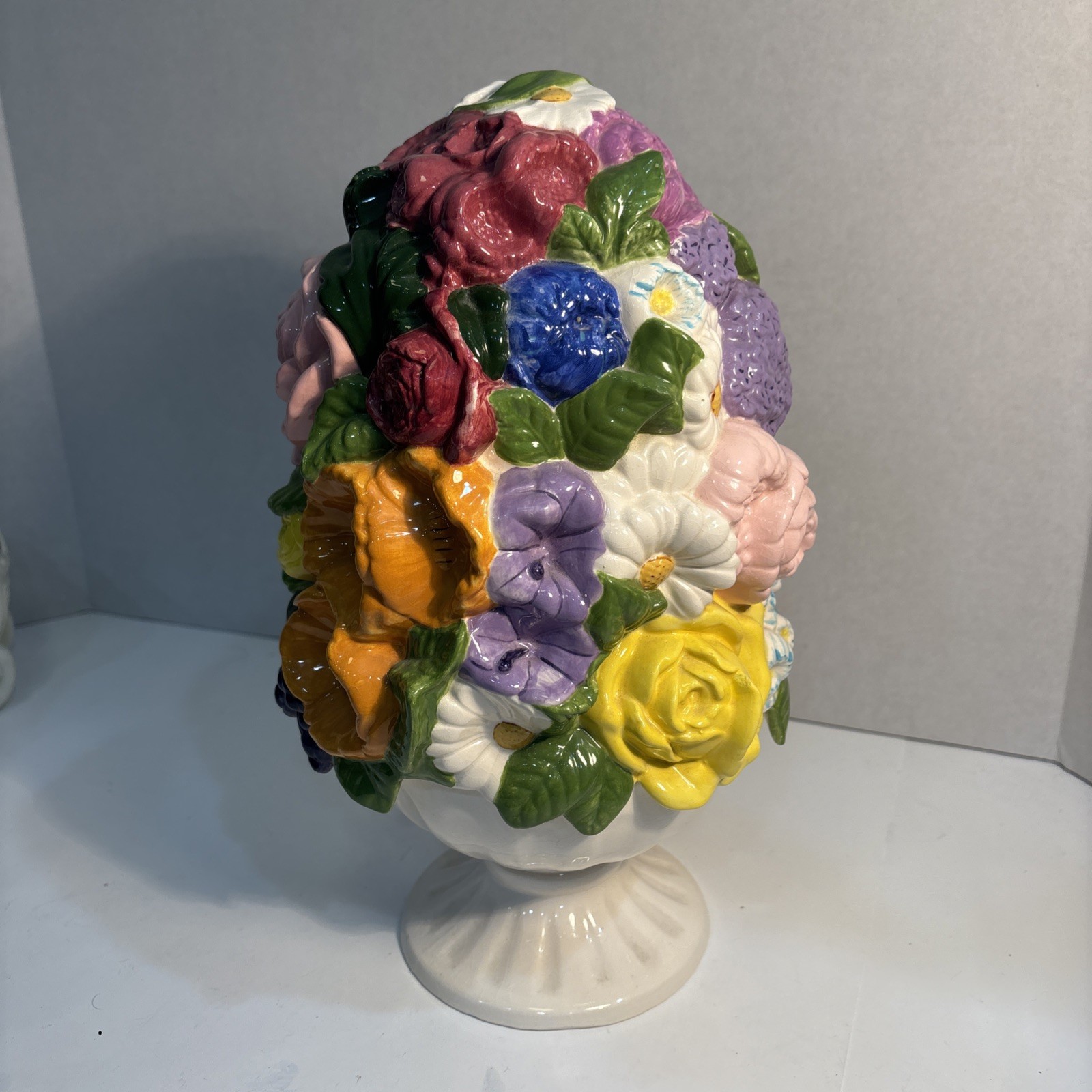 Holland Mold Vintage Ceramic Flower Vase 13” Signed By Artist and dated 1974