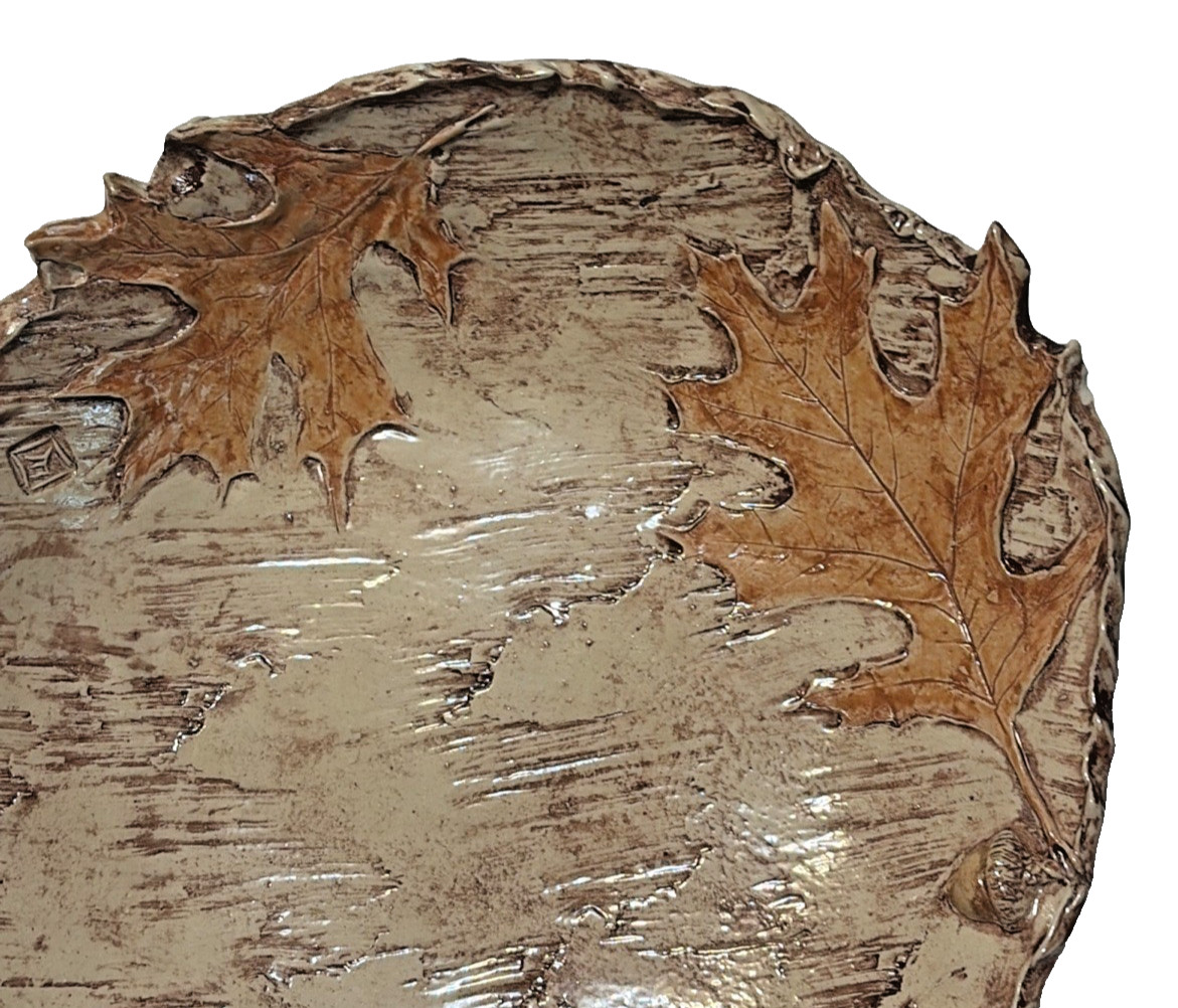 Ceramic Bowl Oak Leaf Acorn Motif Artist Signed Stunner Gorgeous Sculptural READ