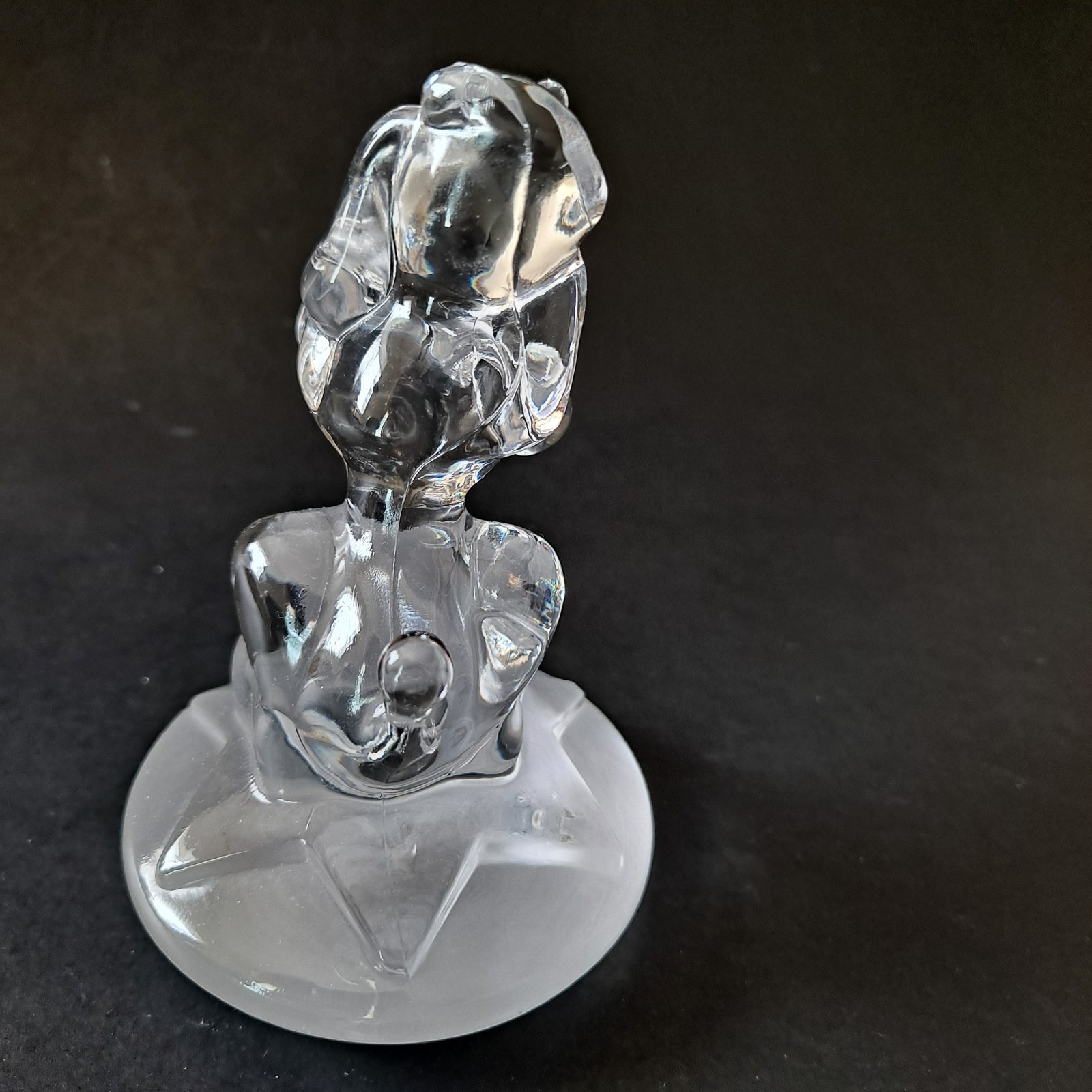 Crystal D’Arques Art Glass Poodle / Dog Figurine 4″ Paperweight