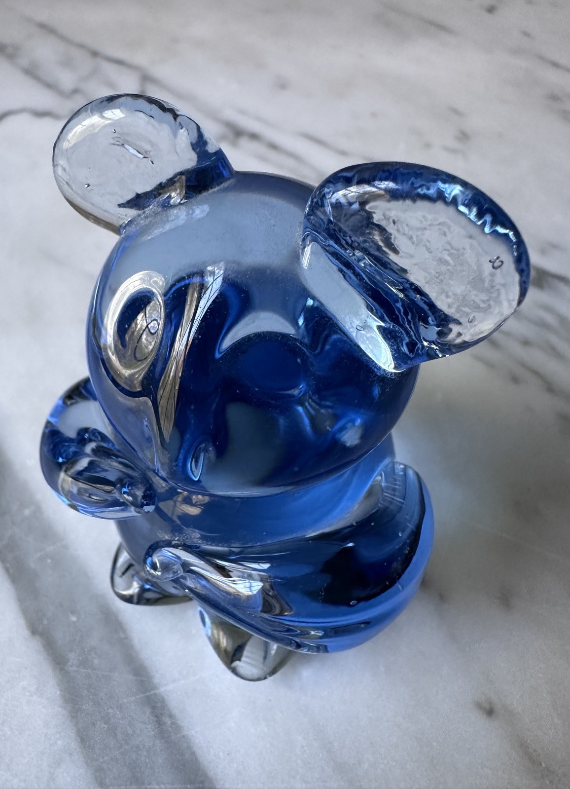 Commemorative Fine Art Gallery Koala Bear Blue Art Glass Figurine, 3”