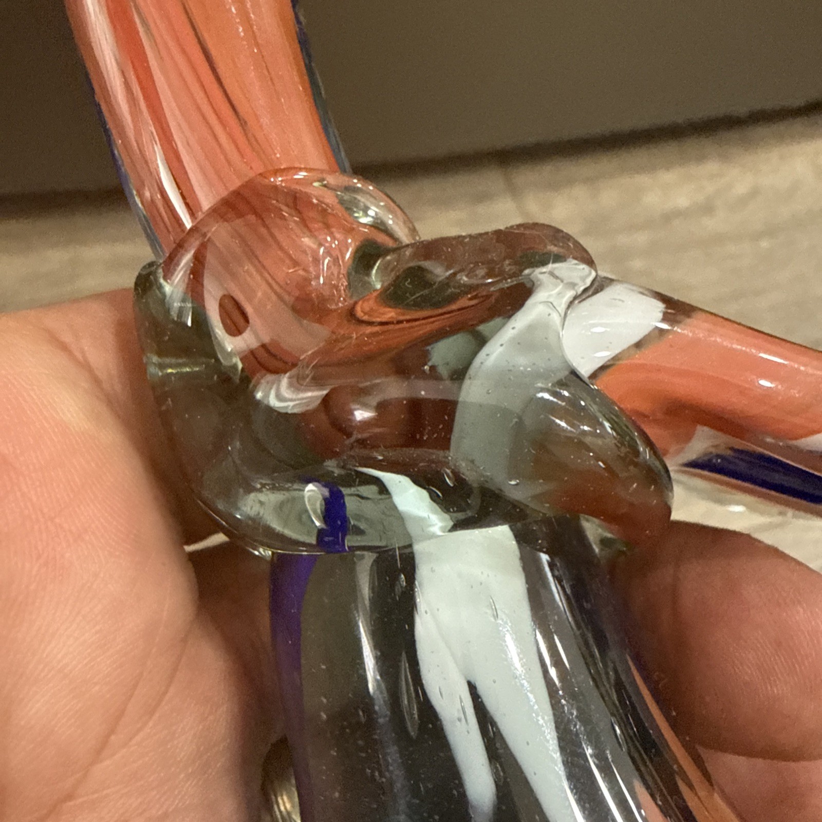 Vintage Murano Style Glass Swordfish Multicolored 11.5 Inches