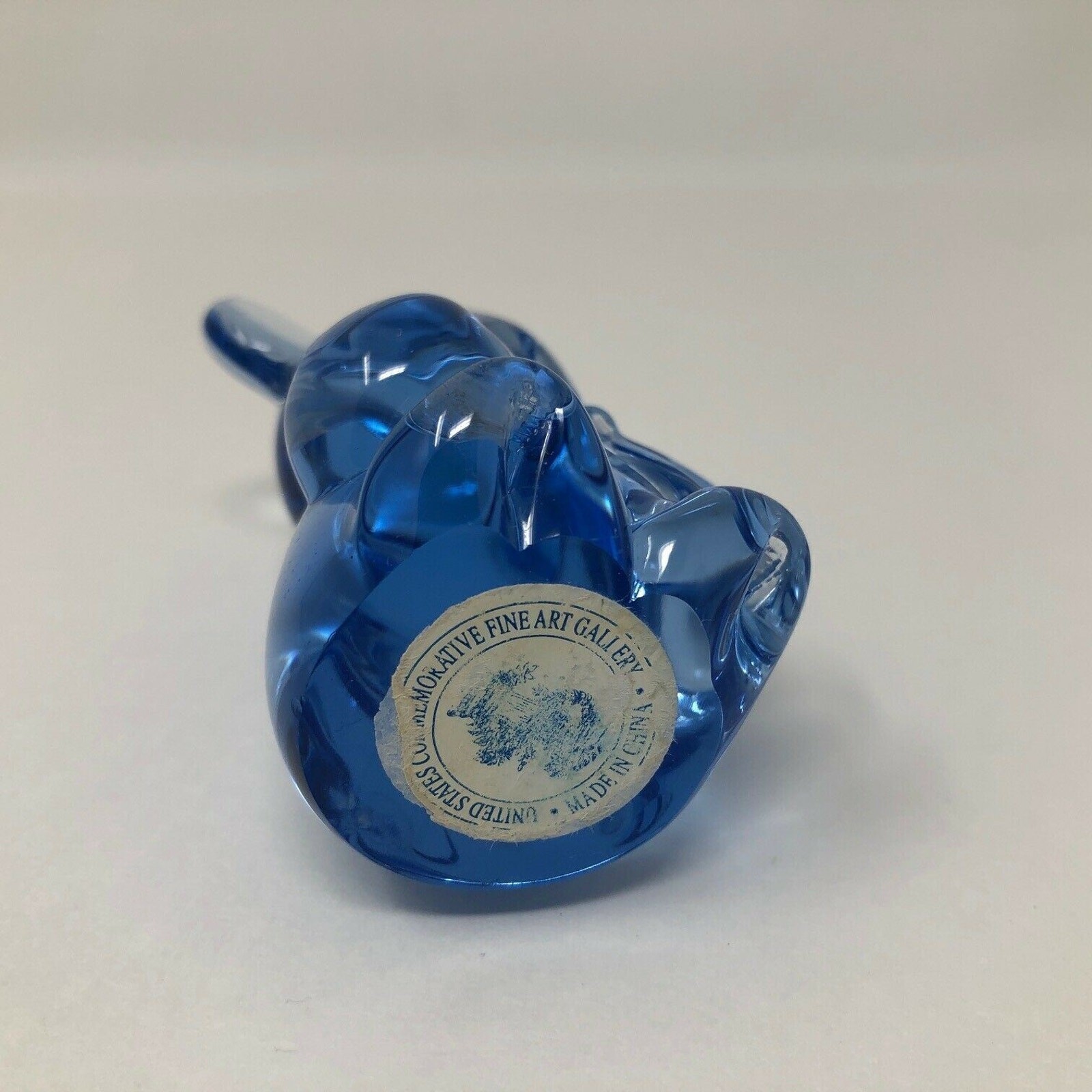 United States Commemorative Fine Art Gallery Blue Glass Koala Bear Figurine