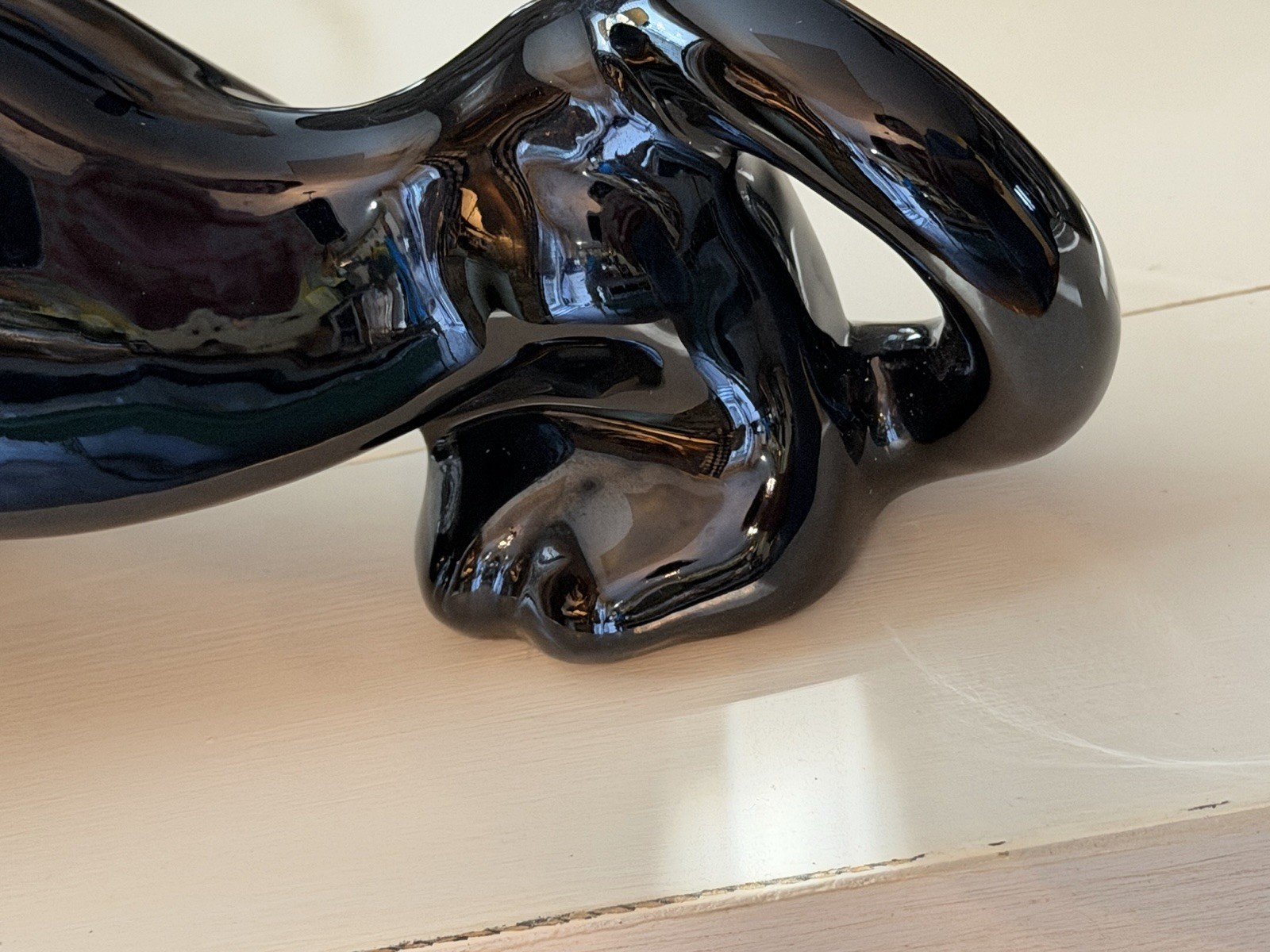 VTG MCM Royal Haeger Pottery Black Ceramic Panther Sculpture 18″