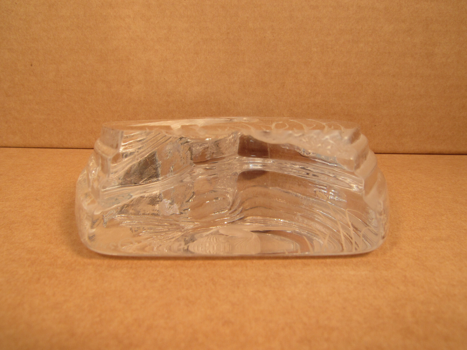 Vintage Heron Crane Lead Crystal Art Glass Paperweight Artist Signed