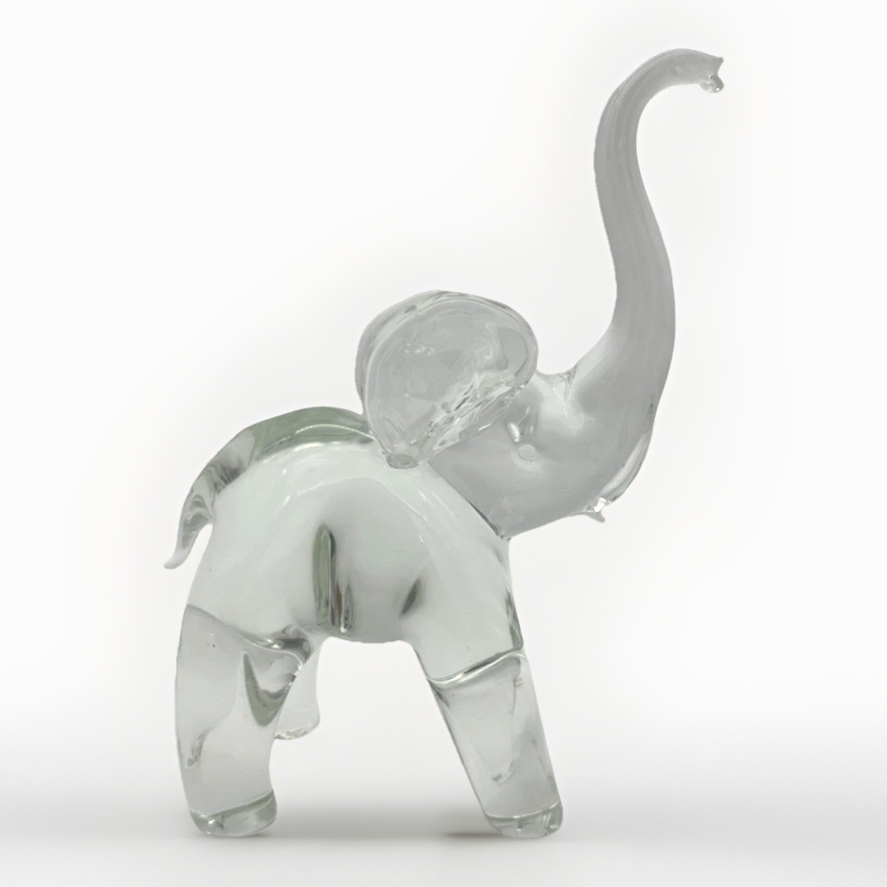 Vintage Murano Art Glass Trunk Up Elephant Sculpture by Licio Zanetti