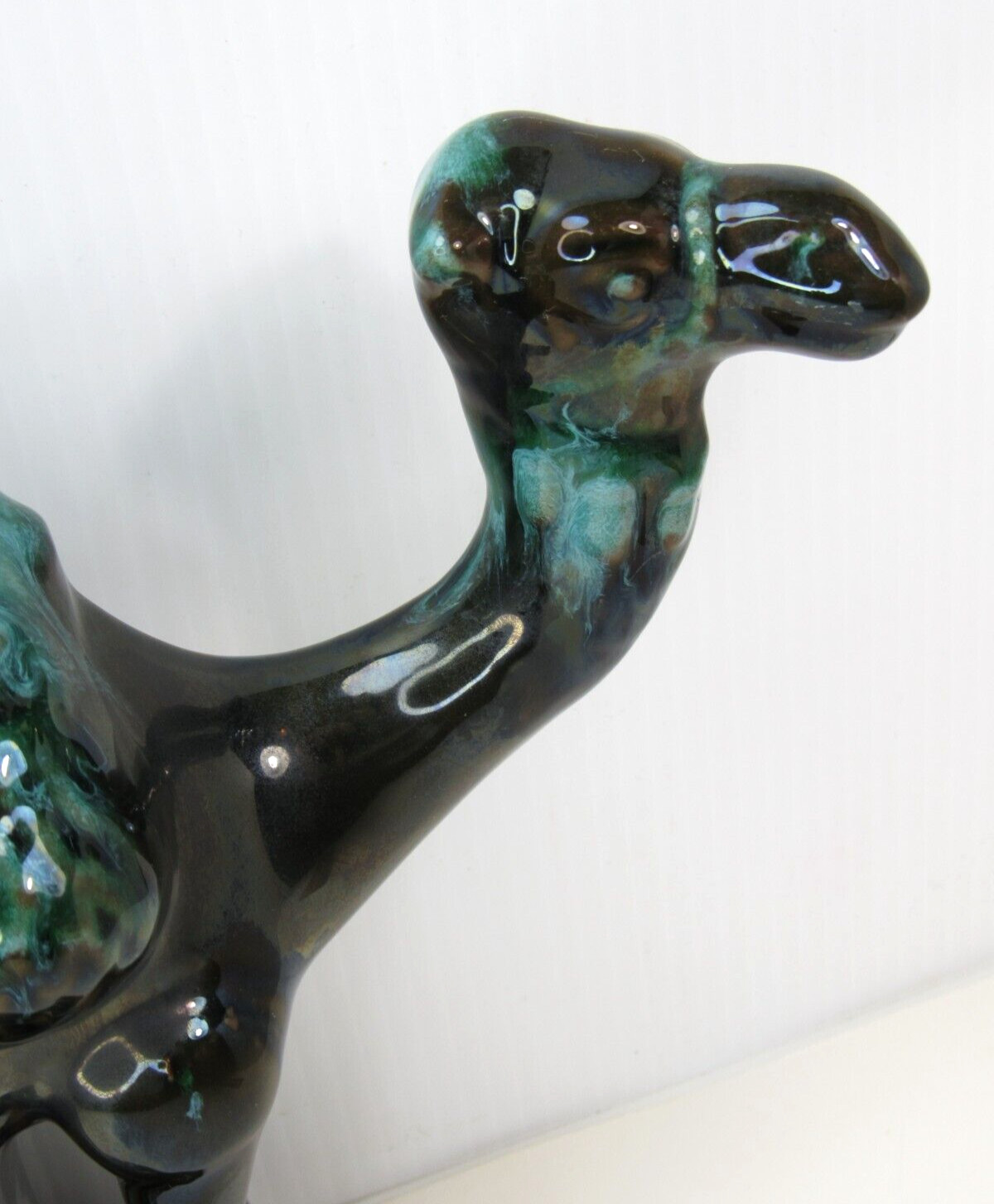Vtg RARE Standing Camel Figurine Blue Mountain Pottery BMP Canada Green Glaze