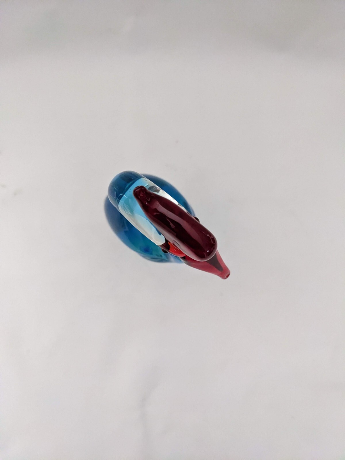 Art Glass Hand Blown Crane Heron Bird Red & Blue 9″ 